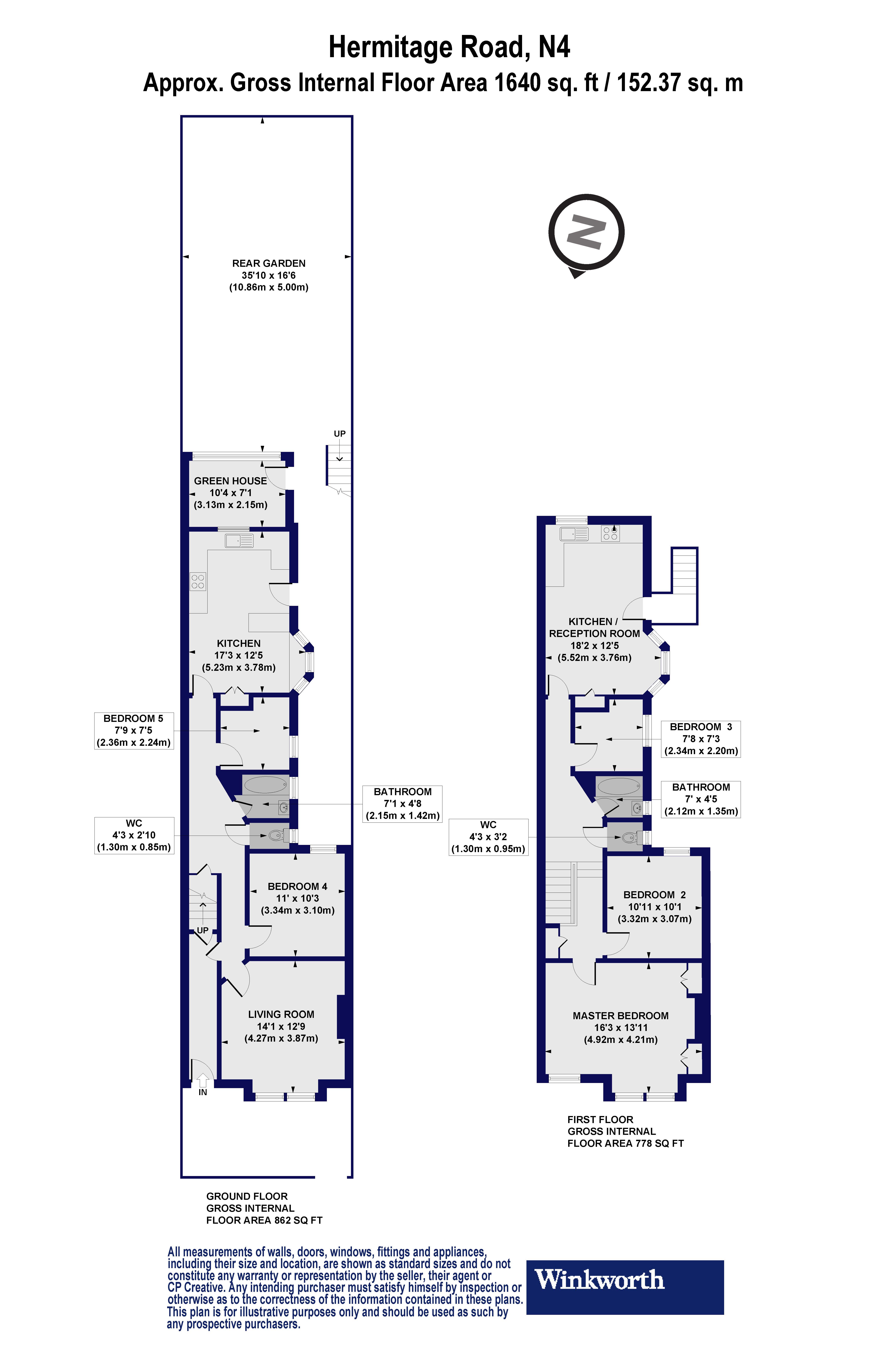 98, Hermitage Road, London floorplan