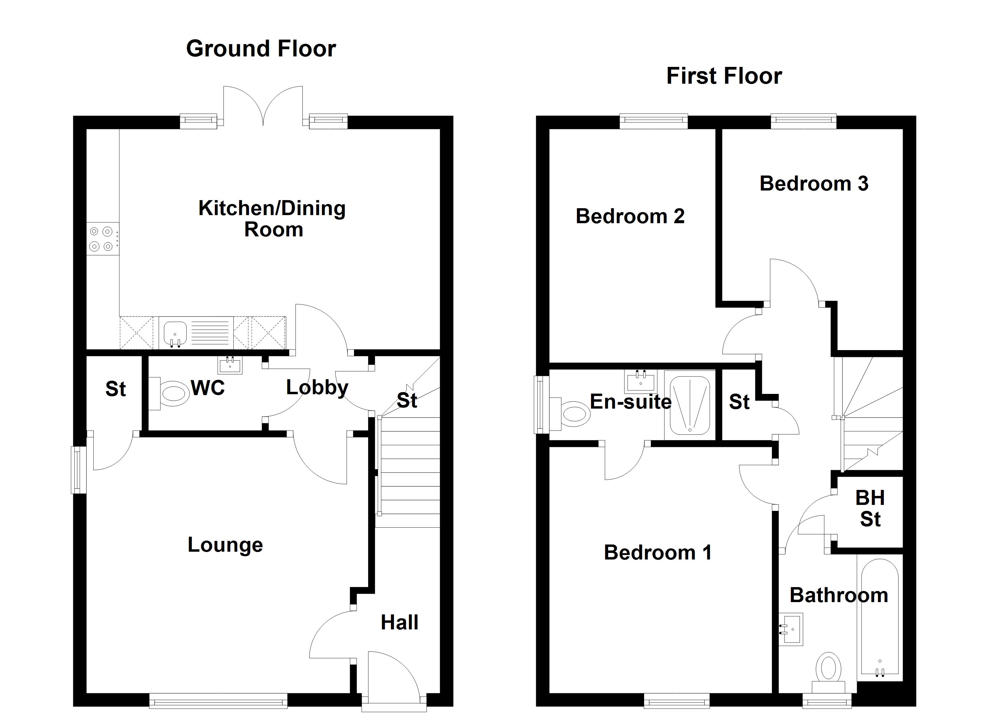the_dalby_semi_detached, Abbey View Road, Whitby floorplan