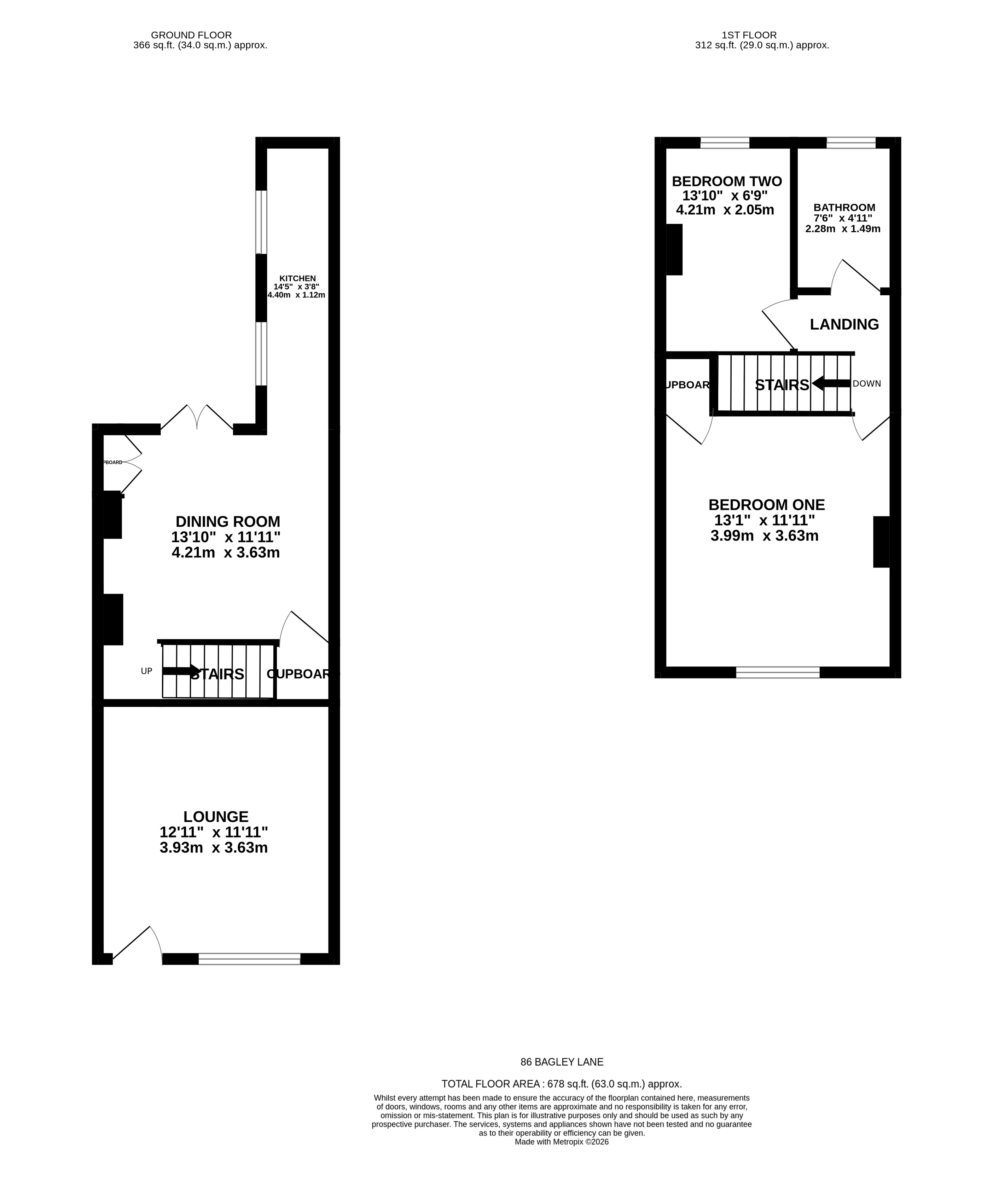86, Bagley Lane, Pudsey floorplan