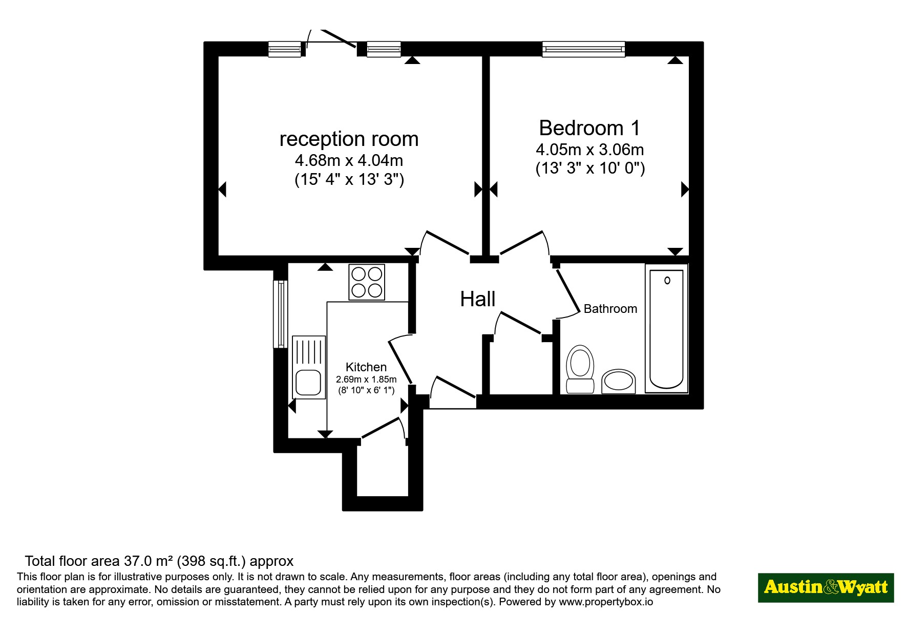 Flat 1, Dorchester Court, 54, Westwood Road, Hampshire floorplan