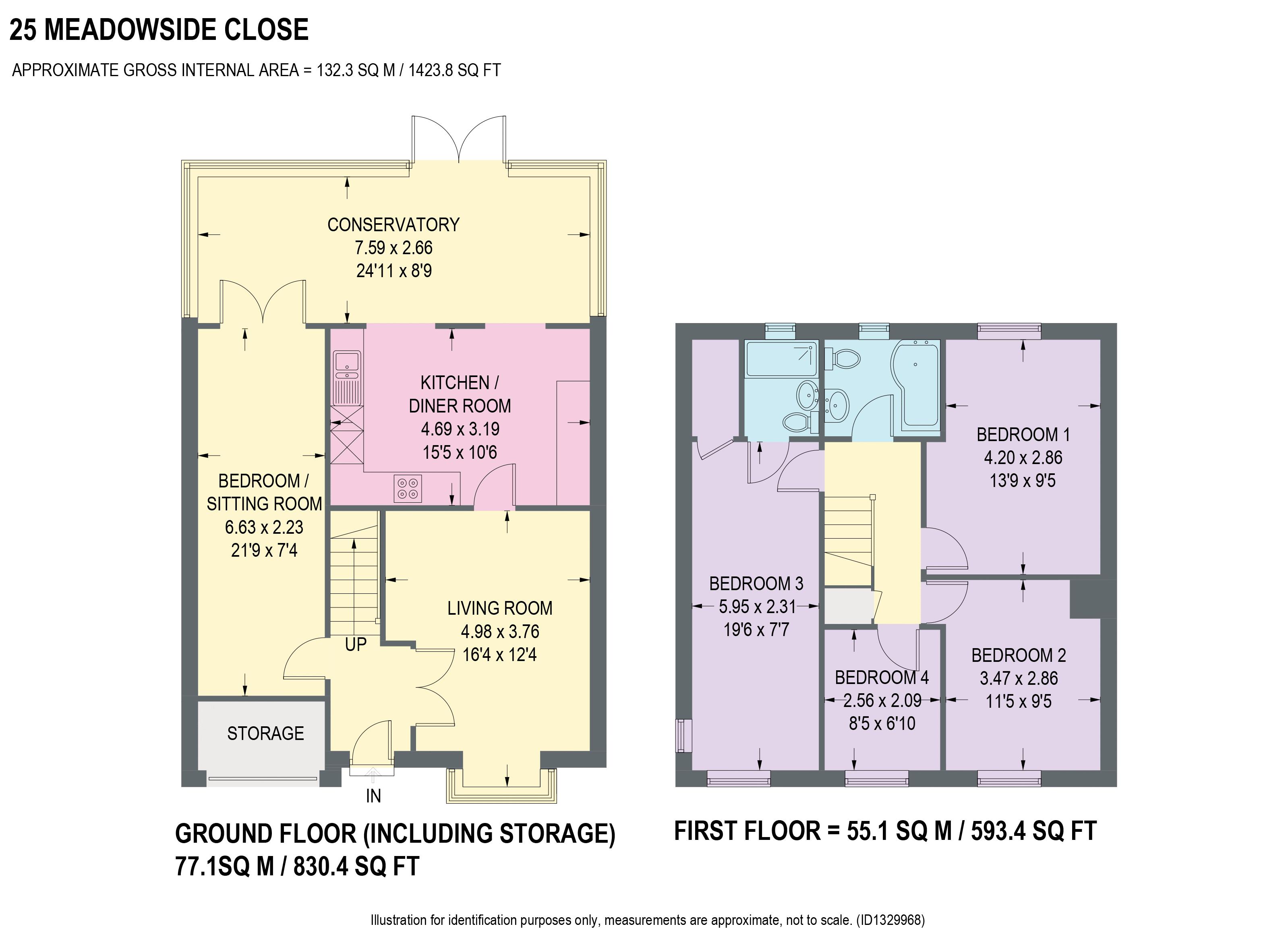 25, Meadowside Close, Chesterfield floorplan