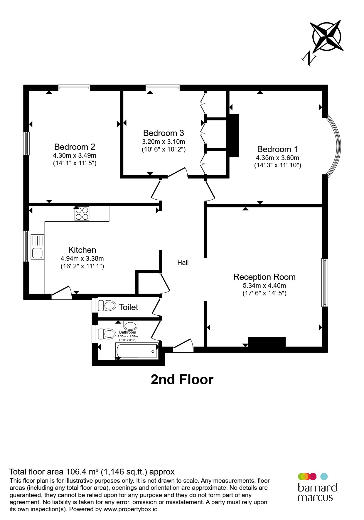 Flat 5, Hillside Court, Holders Hill Road, London floorplan