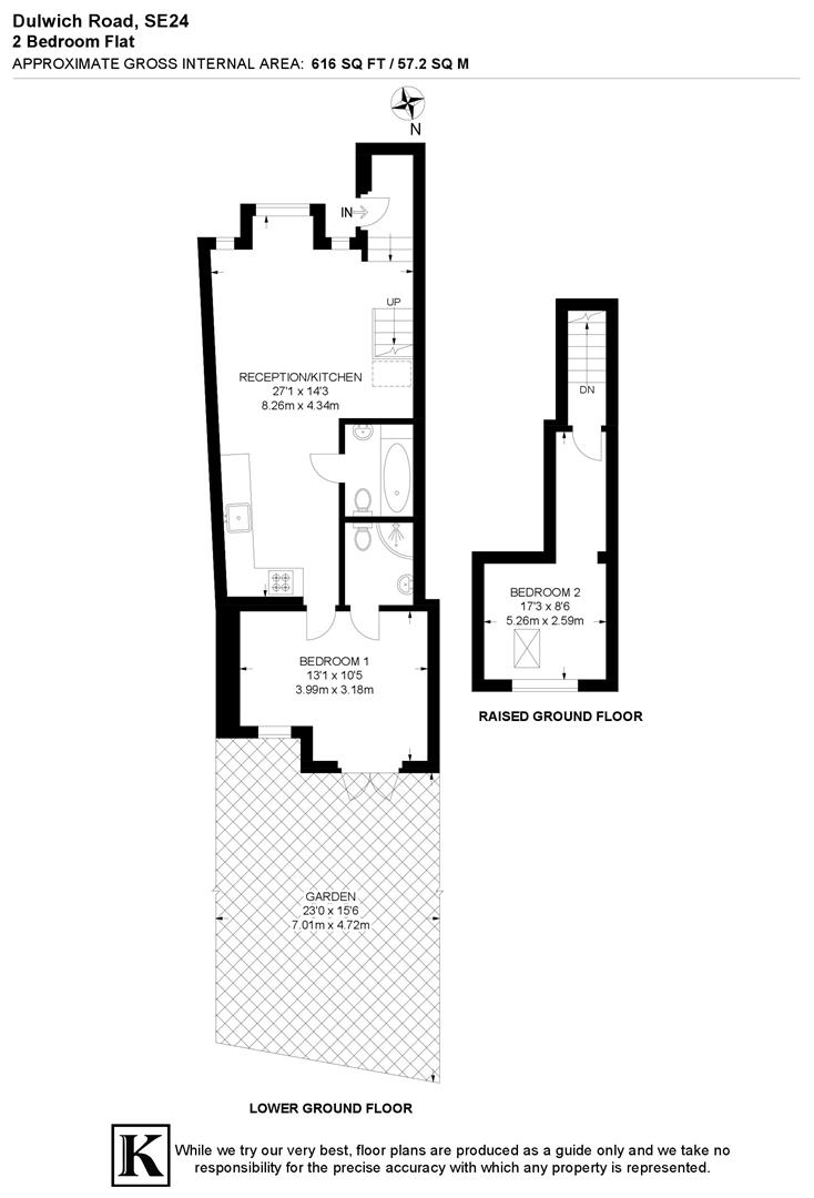 Flat 1, 137, Dulwich Road, London floorplan