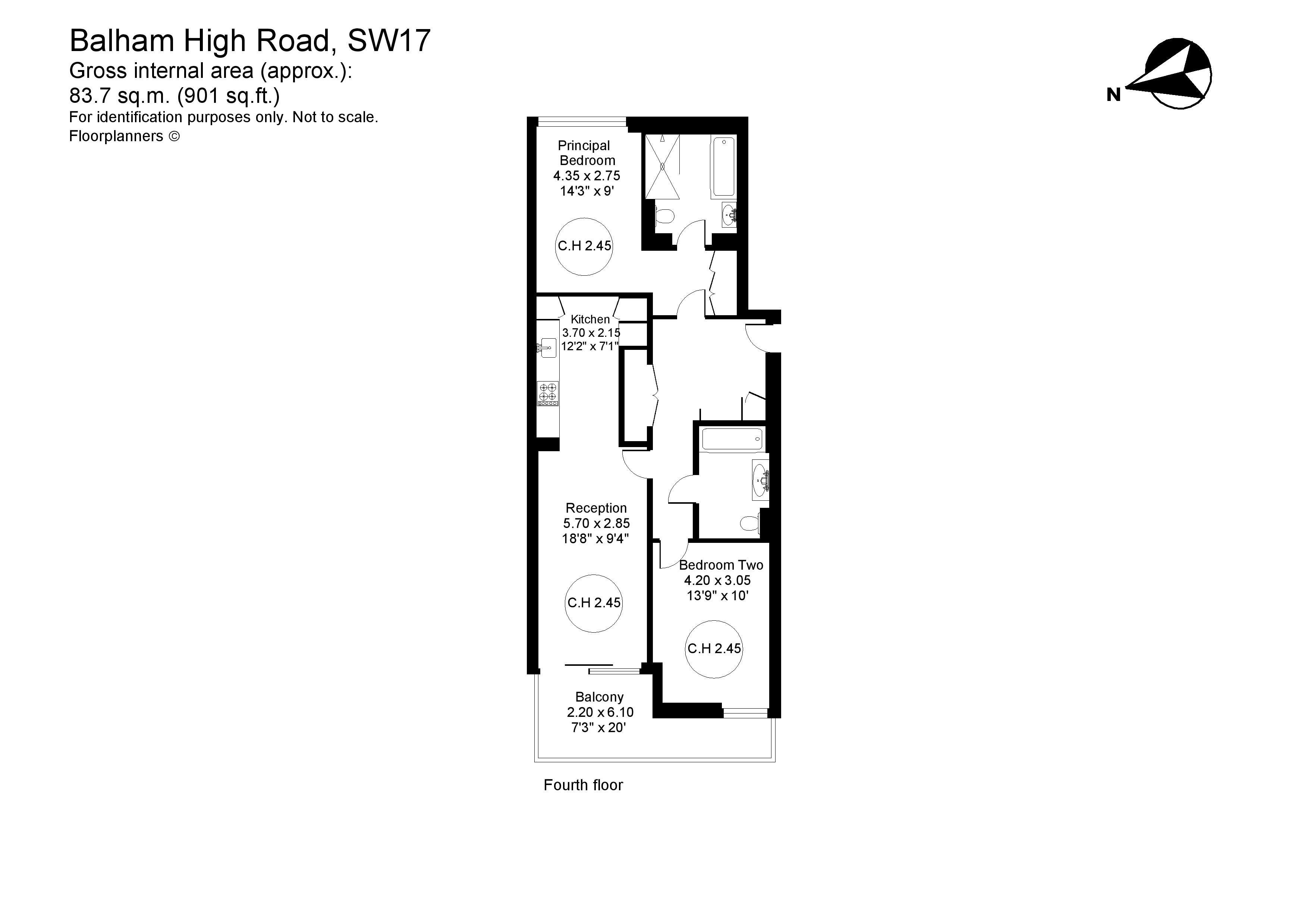 Flat 14, 215A, Balham High Road, London floorplan
