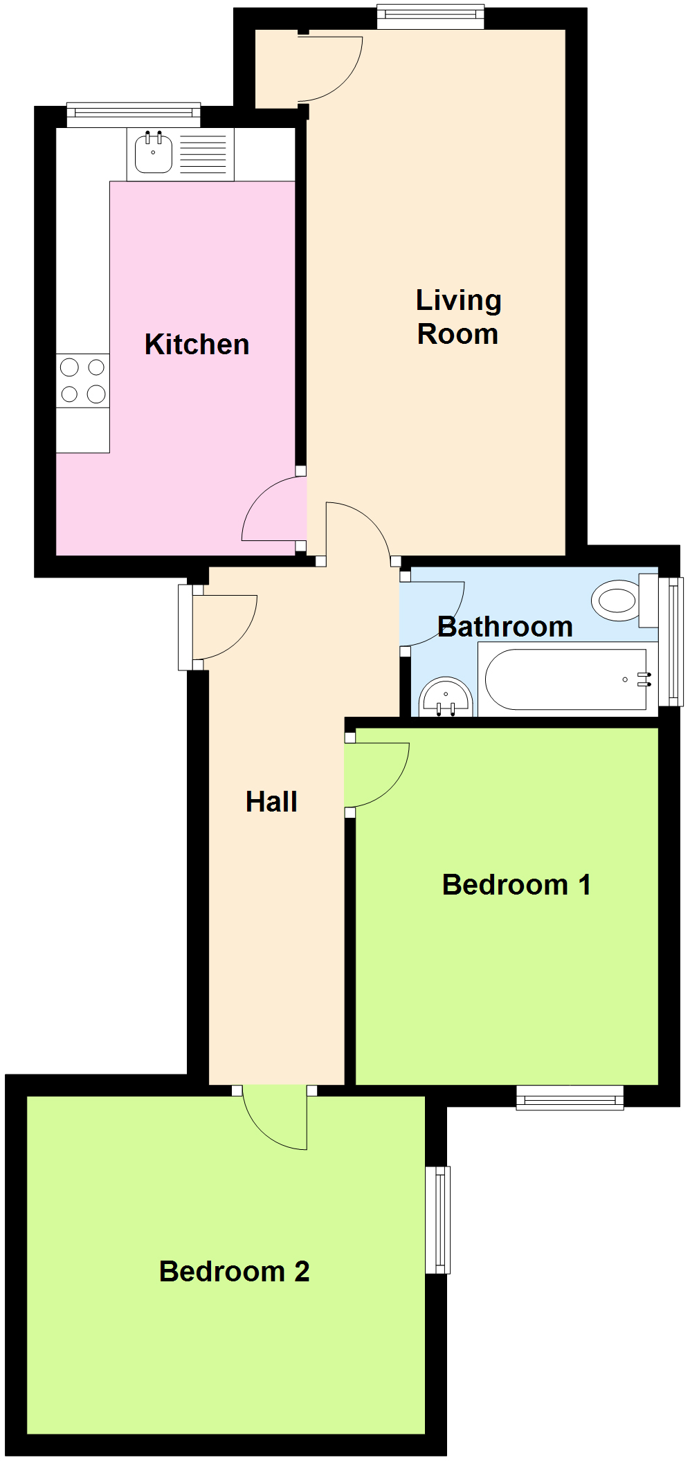 2 Bedrooms Flat to rent in Hopton Road, Streatham, London SW16