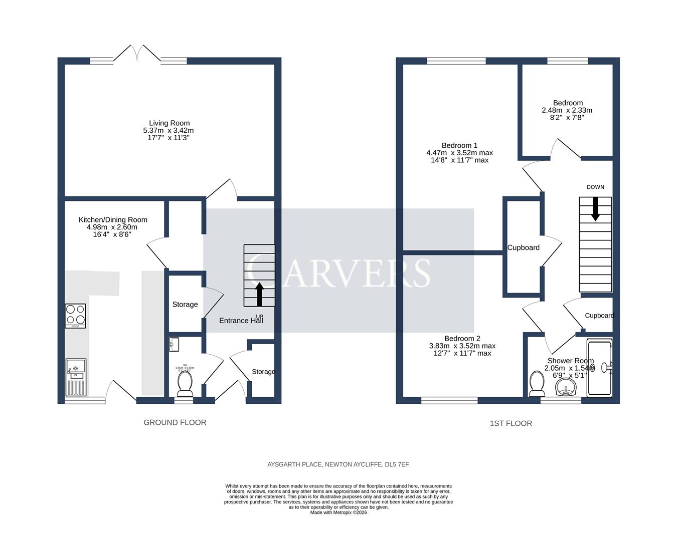 128, Aysgarth Close, Newton Aycliffe floorplan