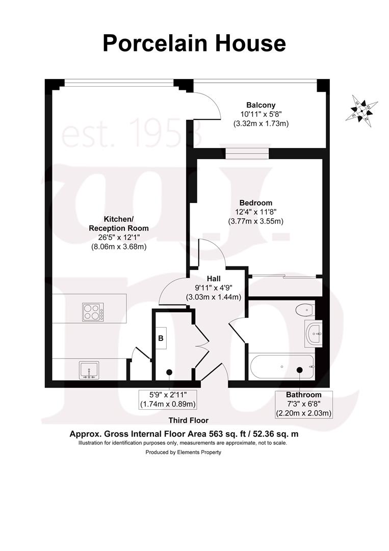 Flat 302, Porcelain House, Mile End floorplan