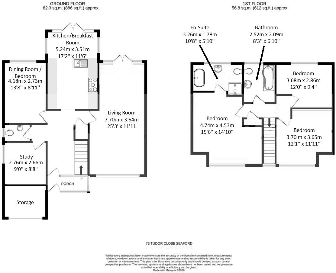 73, Tudor Close, Seaford floorplan