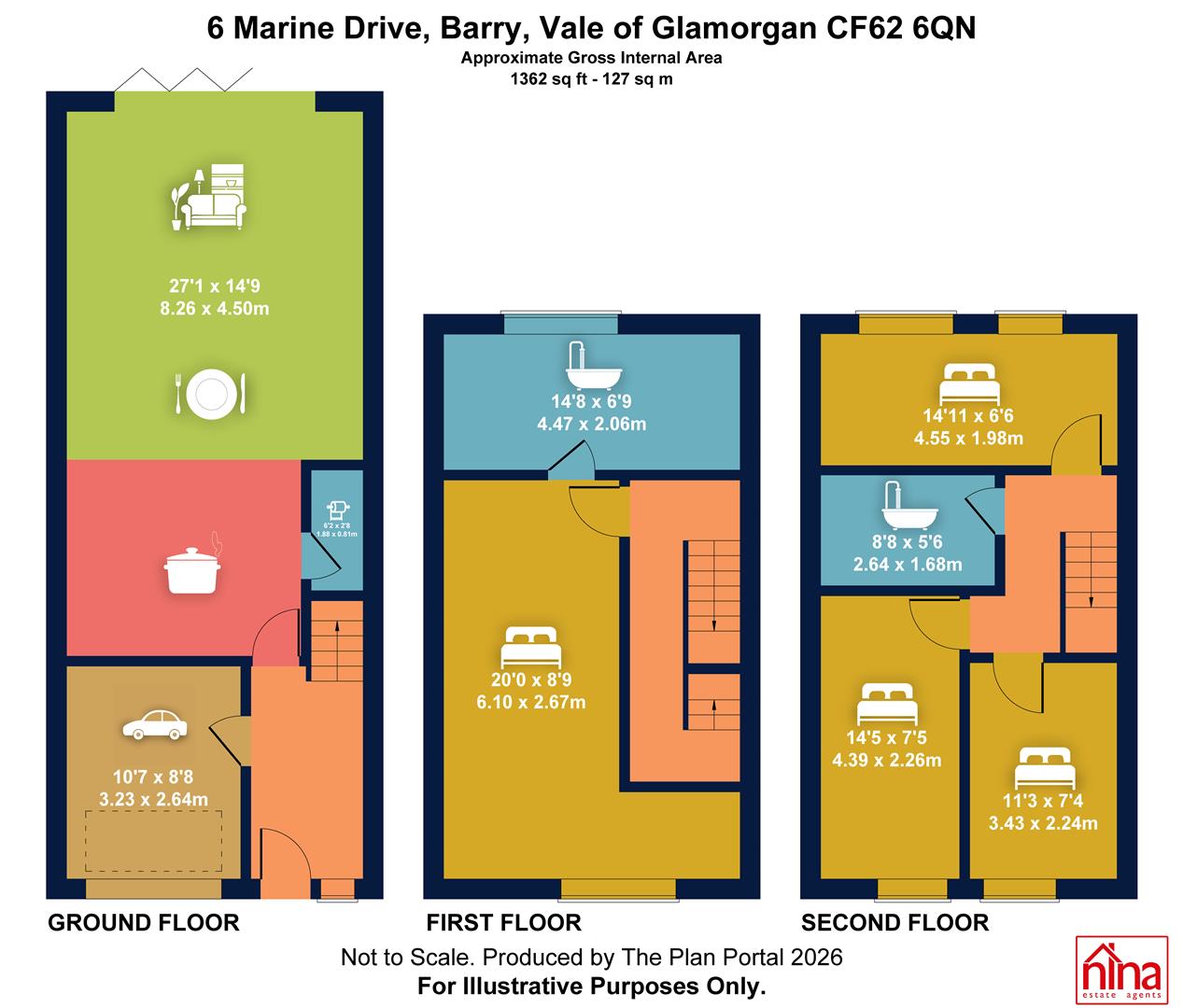 6, Marine Drive, Barry floorplan