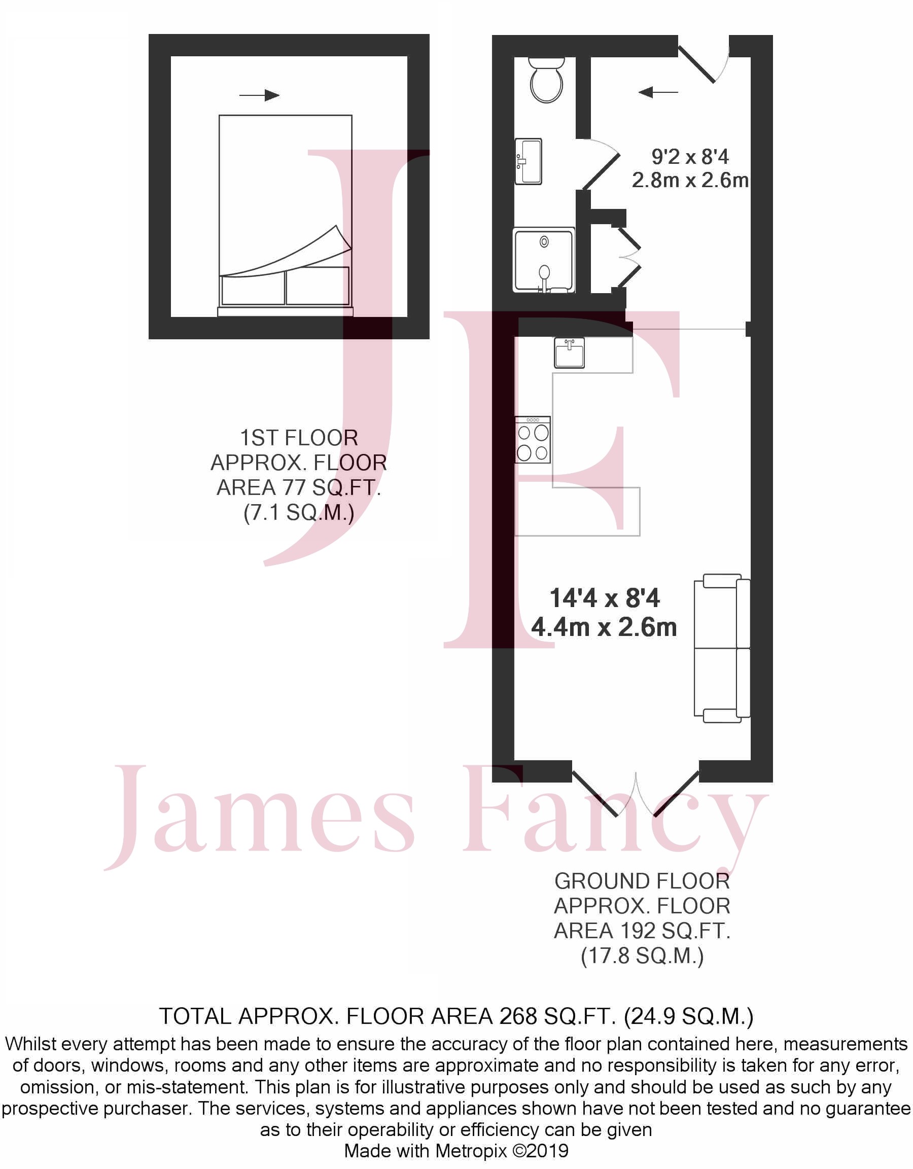 Cholmley Terrace, Portsmouth Road, Thames Ditton, Surrey KT7, studio to