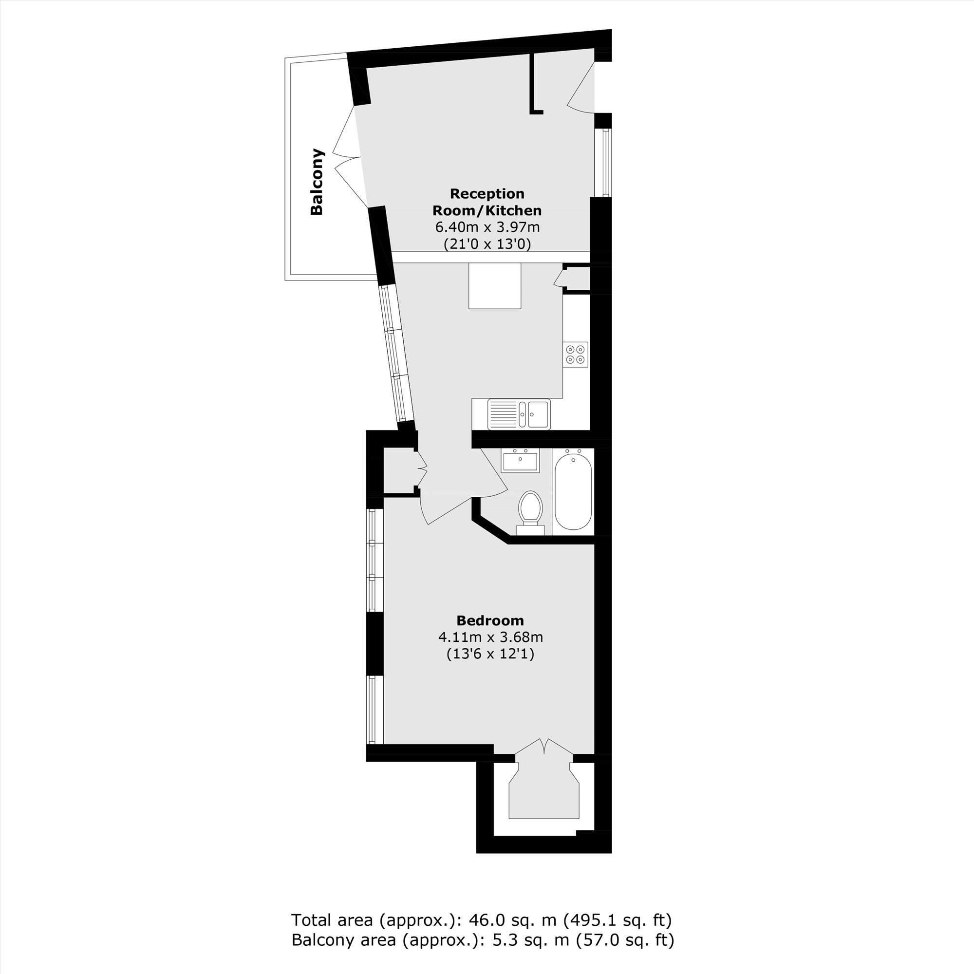 Flat A, 101, Talbot Road, London floorplan