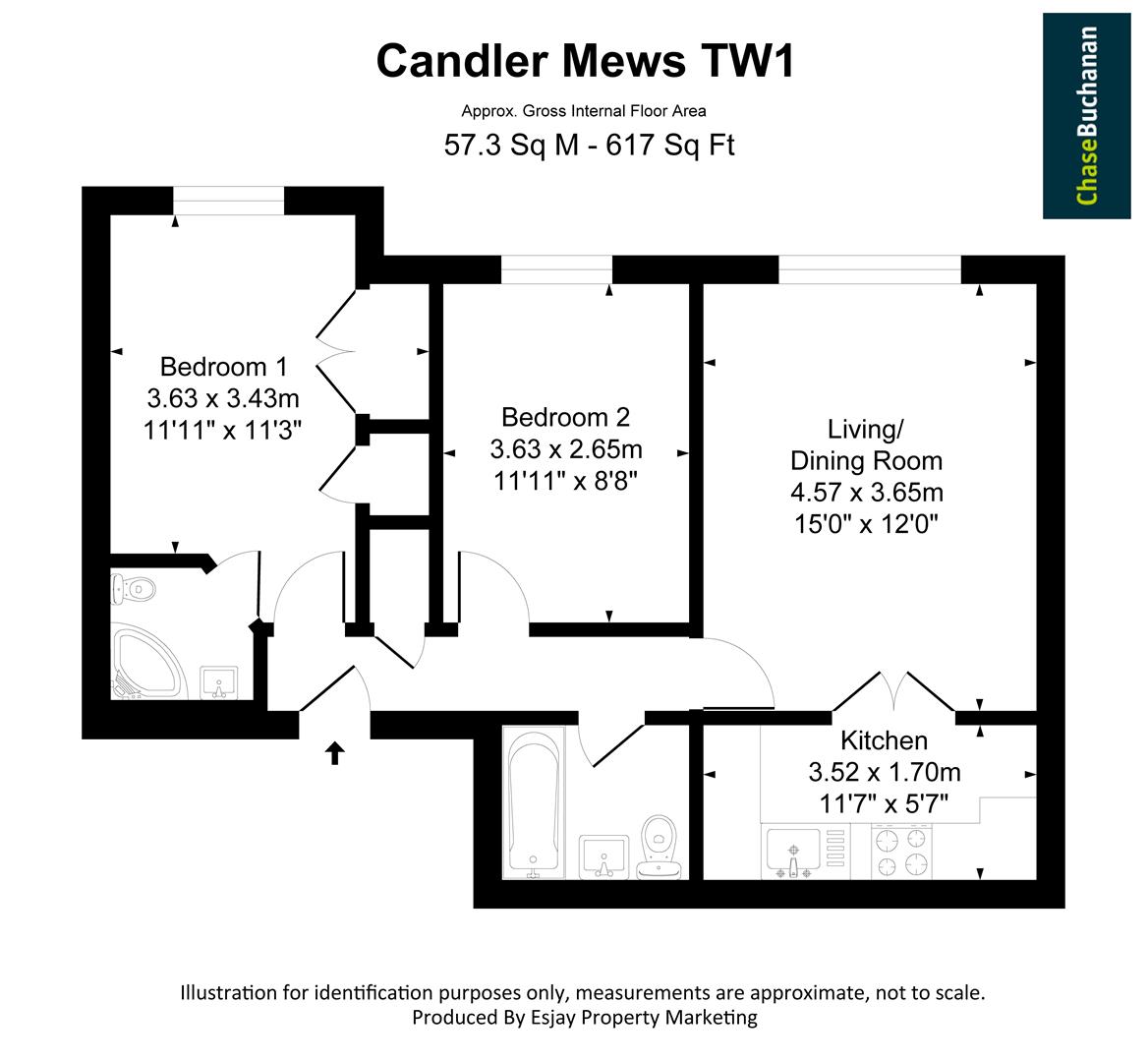 Candler Mews, Amyand Park Road, Twickenham TW1, 2 bedroom flat for sale