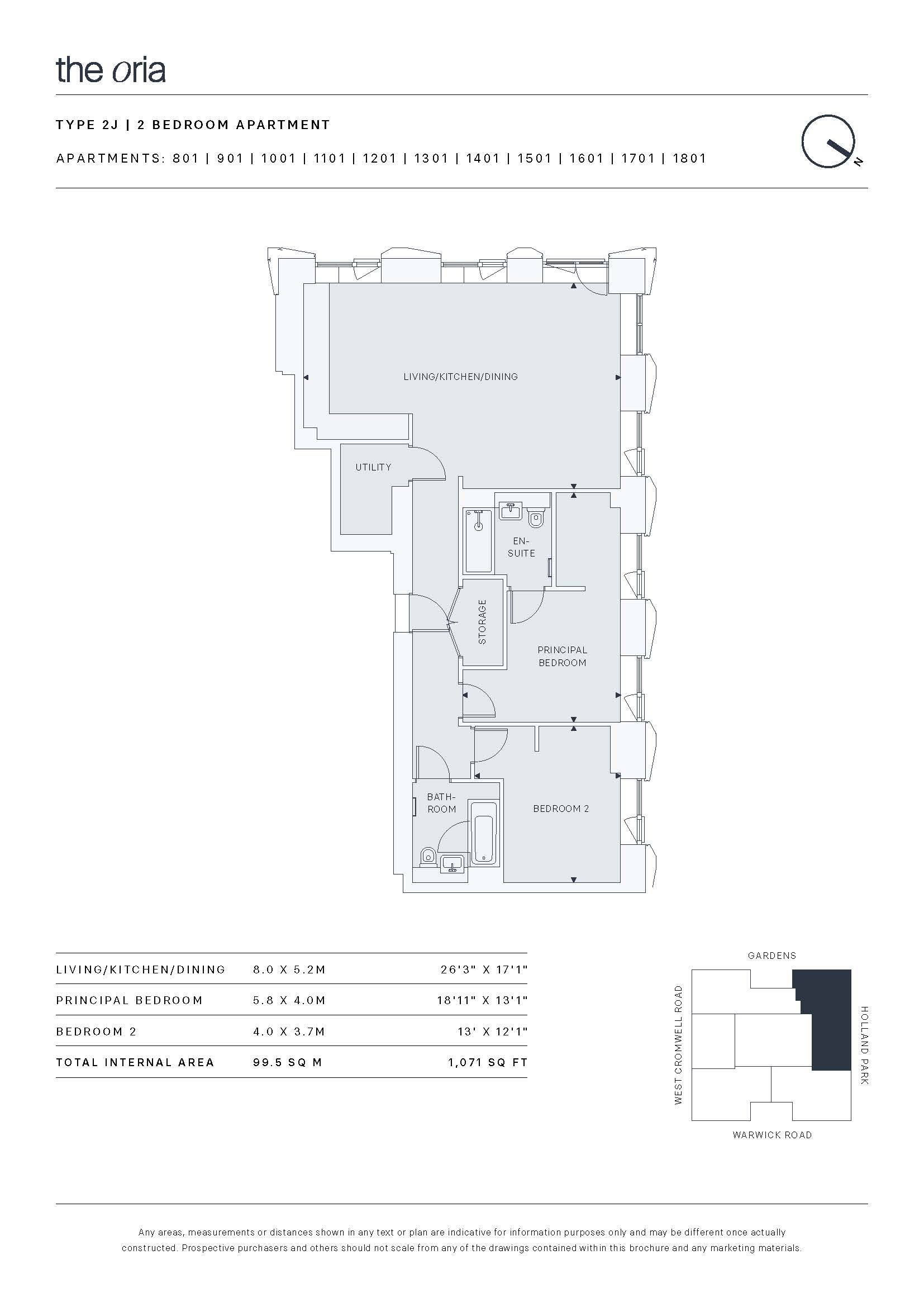 1701,, The Oria, 100 West Cromwell Road floorplan
