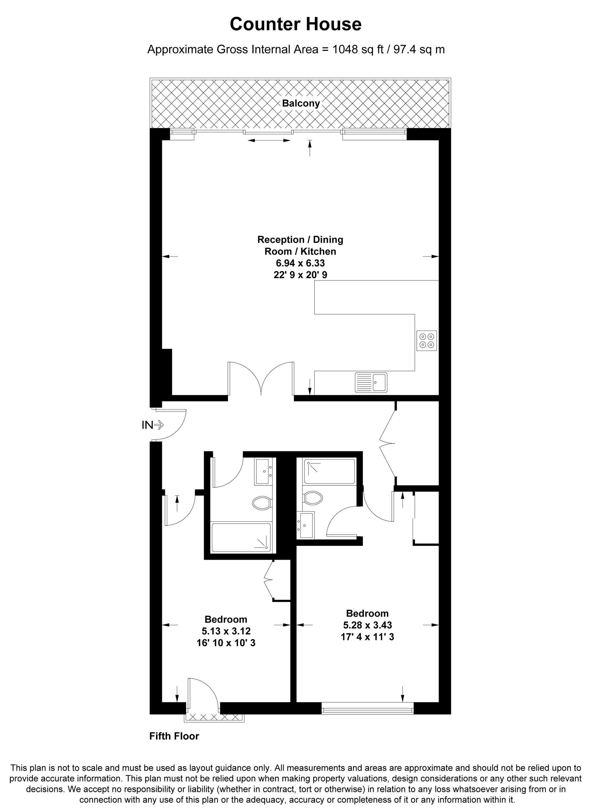 Flat 52, Counter House, London floorplan