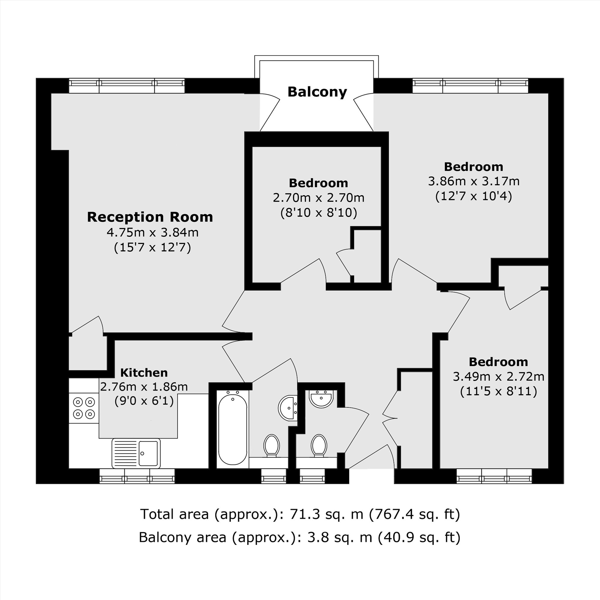 Flat 2 Mark House, Sewardstone Road, London floorplan