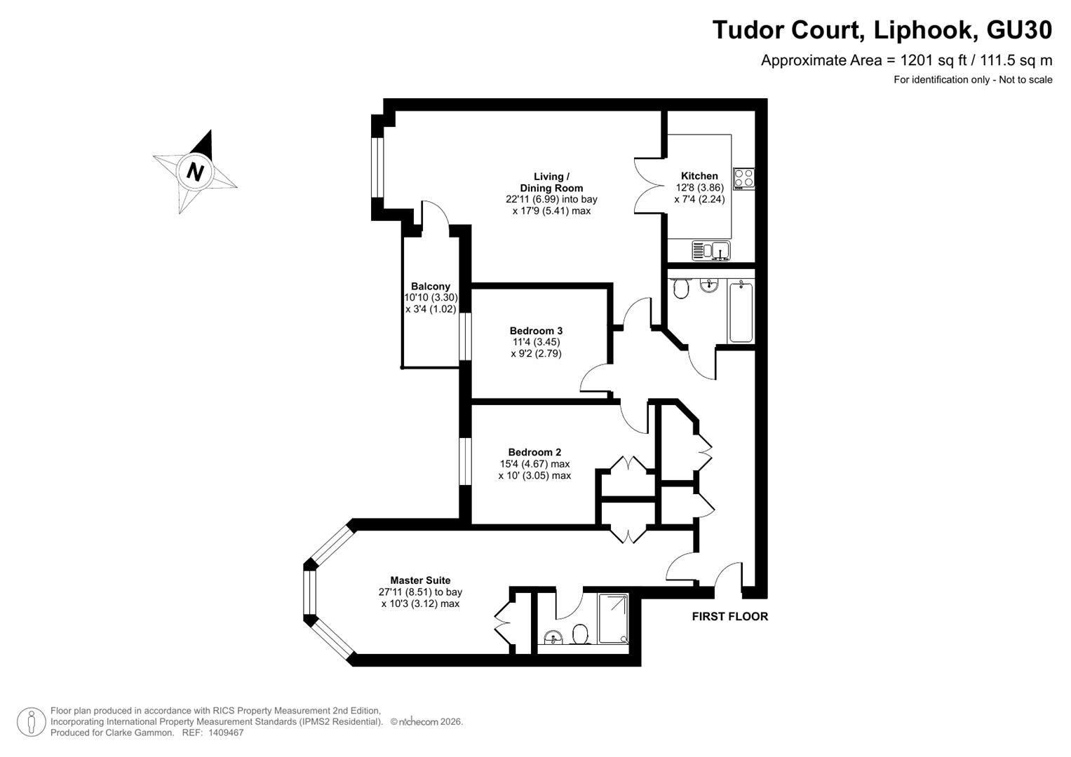Flat 18, Cavendish House 3-4, Tudor Court, Liphook floorplan