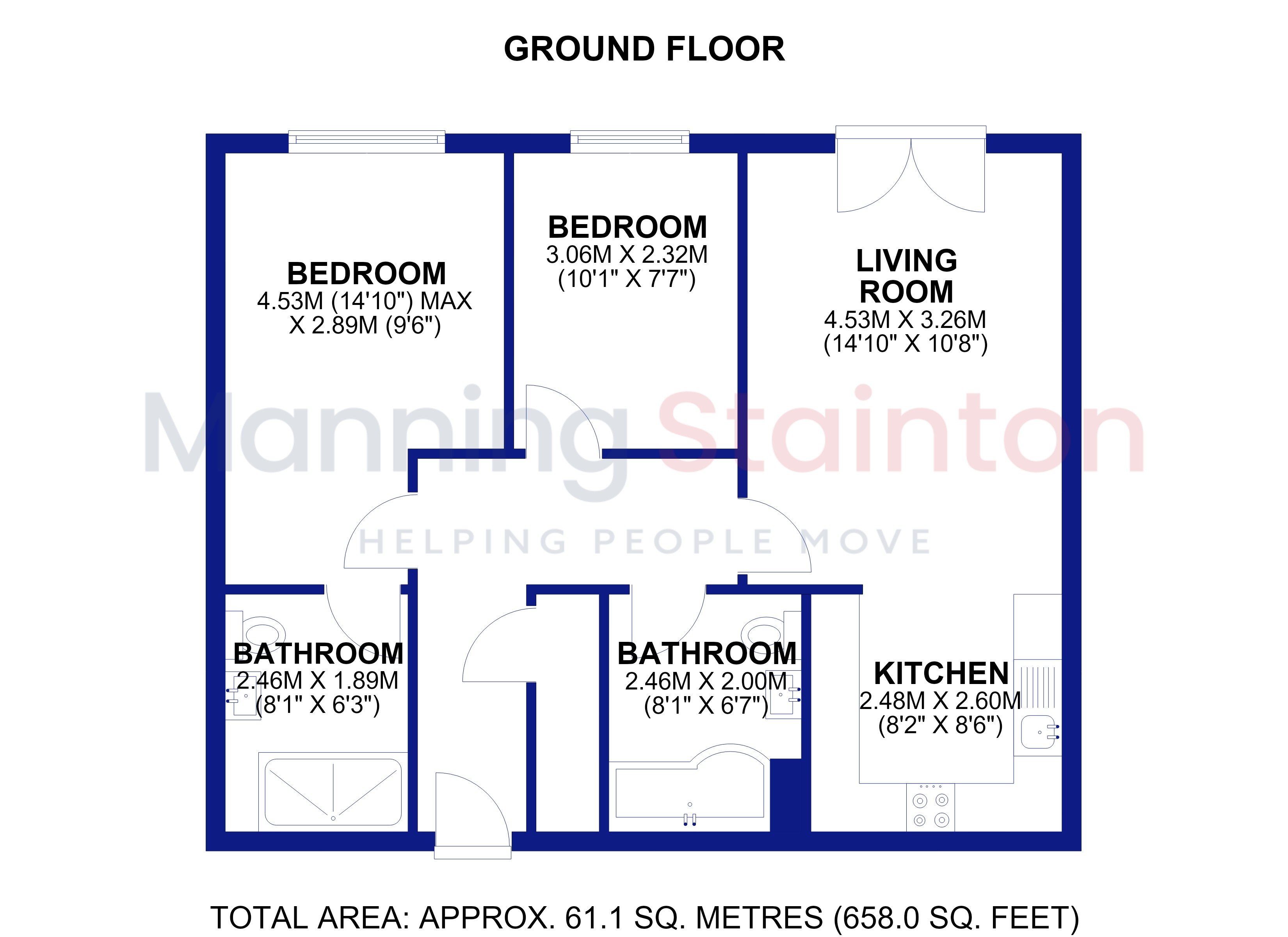 Flat 4, North View Court,, North View Street, Pudsey floorplan