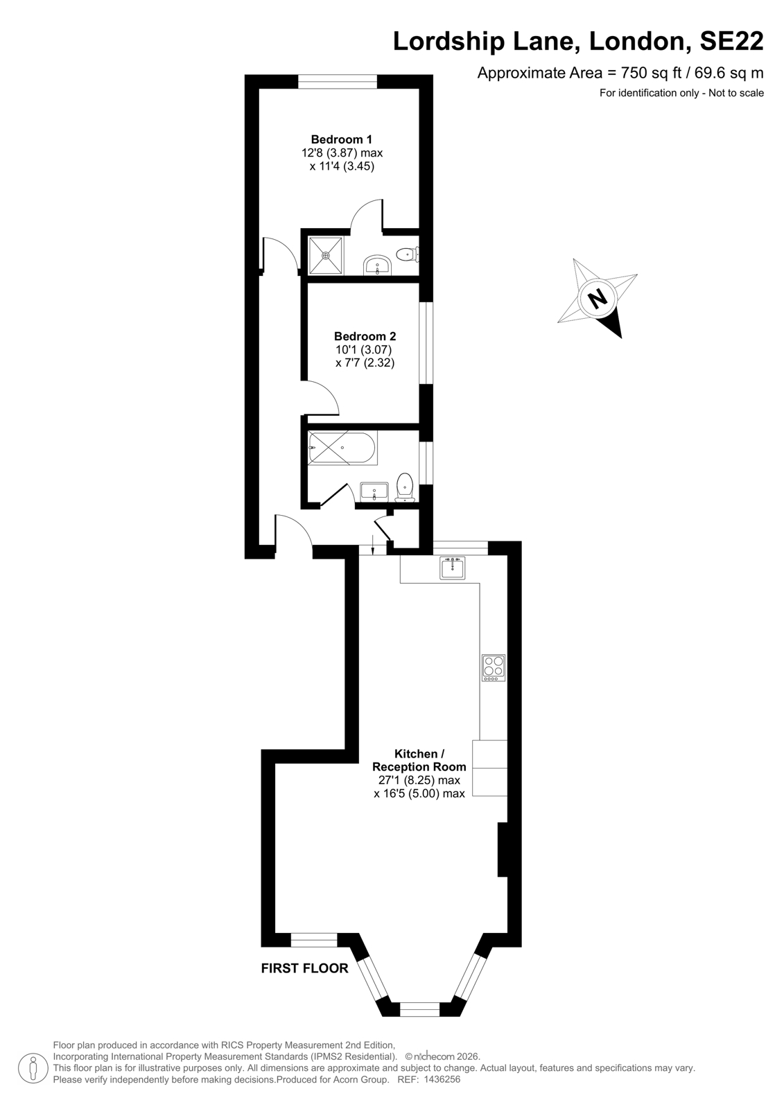 Flat 2, 192, Lordship Lane, London floorplan