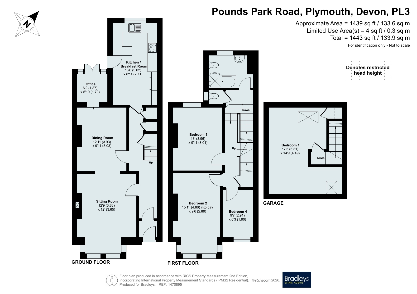 45, Pounds Park Road, Devon floorplan