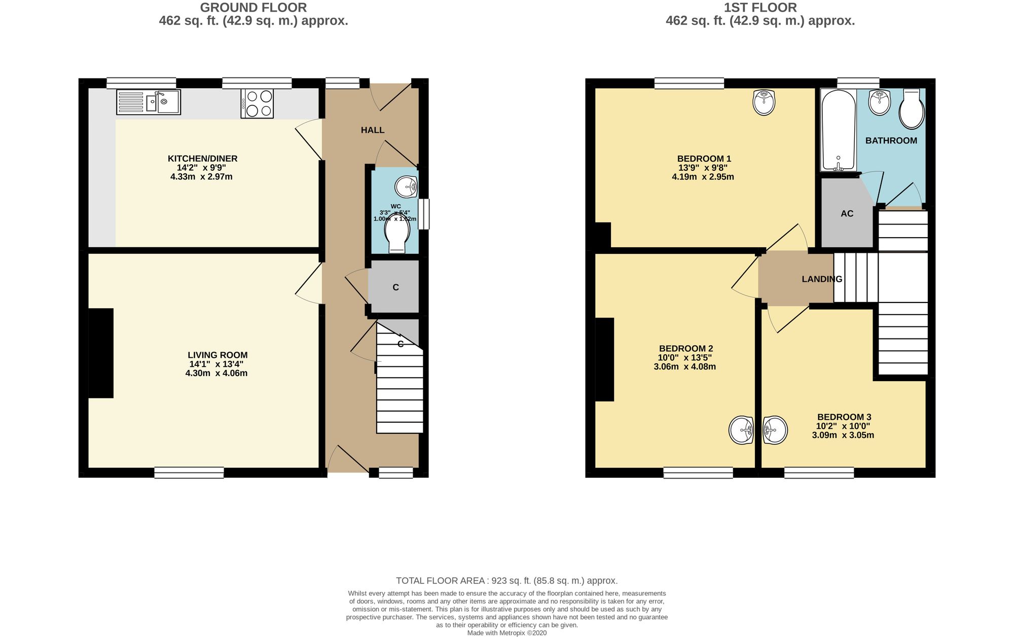 4 North Villas, Taunton floorplan