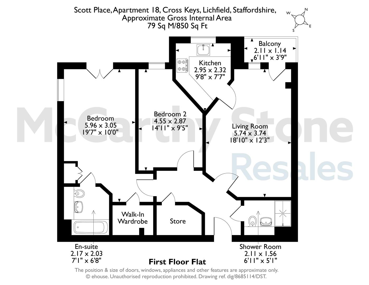 18 Scott Place, Cross Keys, Lichfield floorplan