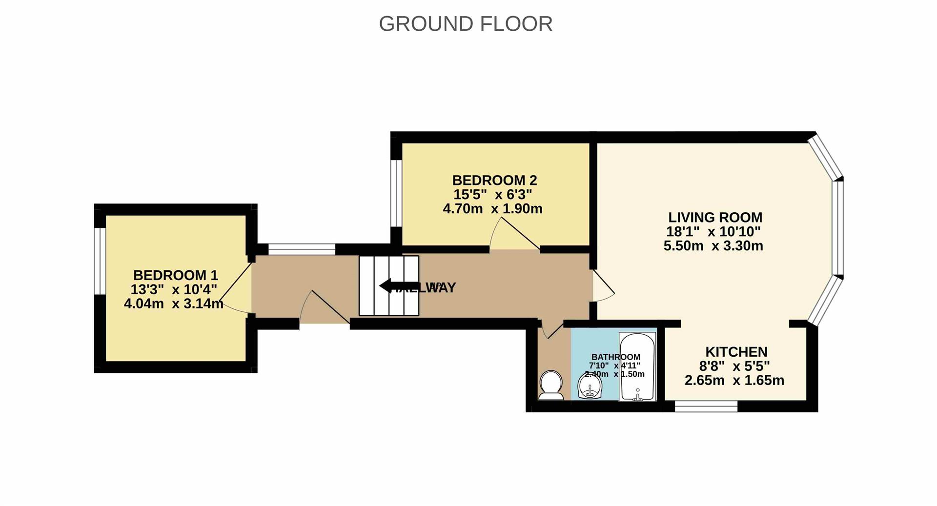 Flat 2, 66, Ceylon Place, Eastbourne floorplan