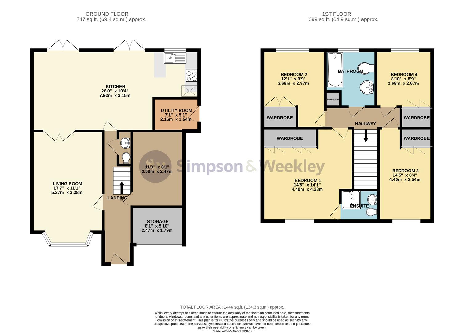 14, Charlbury Close, Wellingborough floorplan
