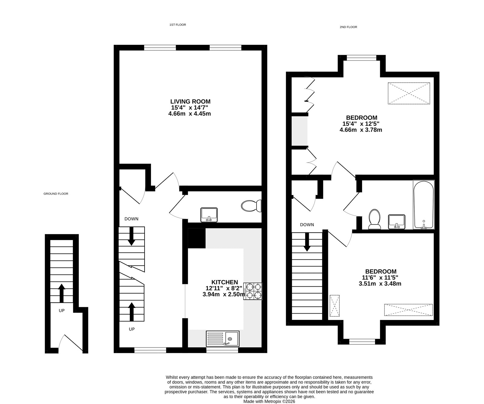Flat 2, 23, Blackburne Way, Tongham floorplan