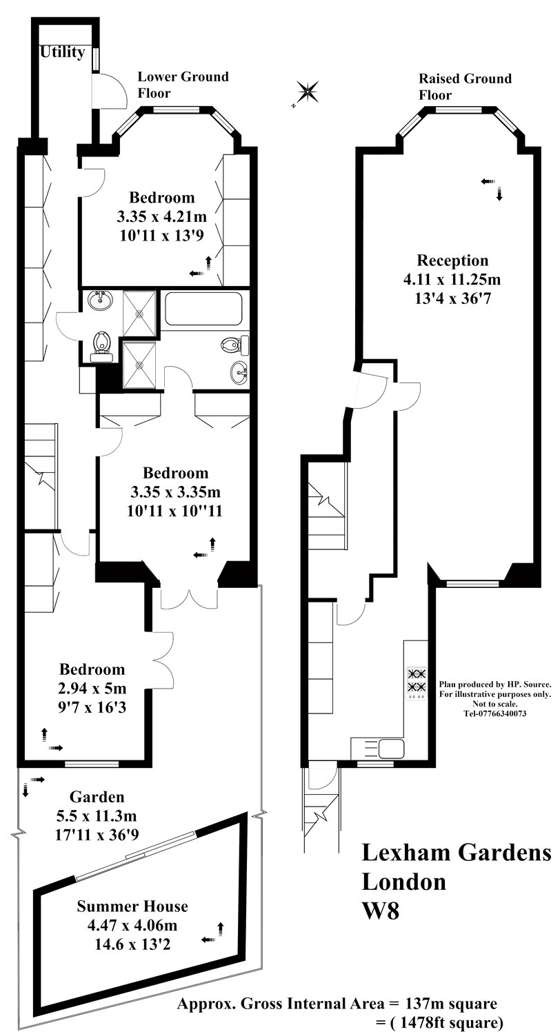 Flat 1, 11, Lexham Gardens, Kensington floorplan