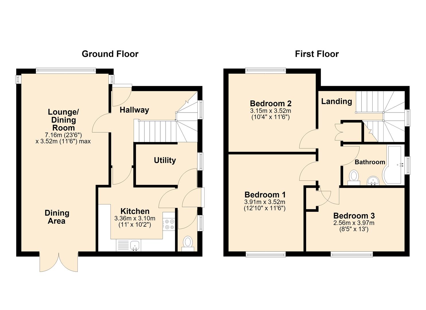 1, Chingford Walk, Hull floorplan