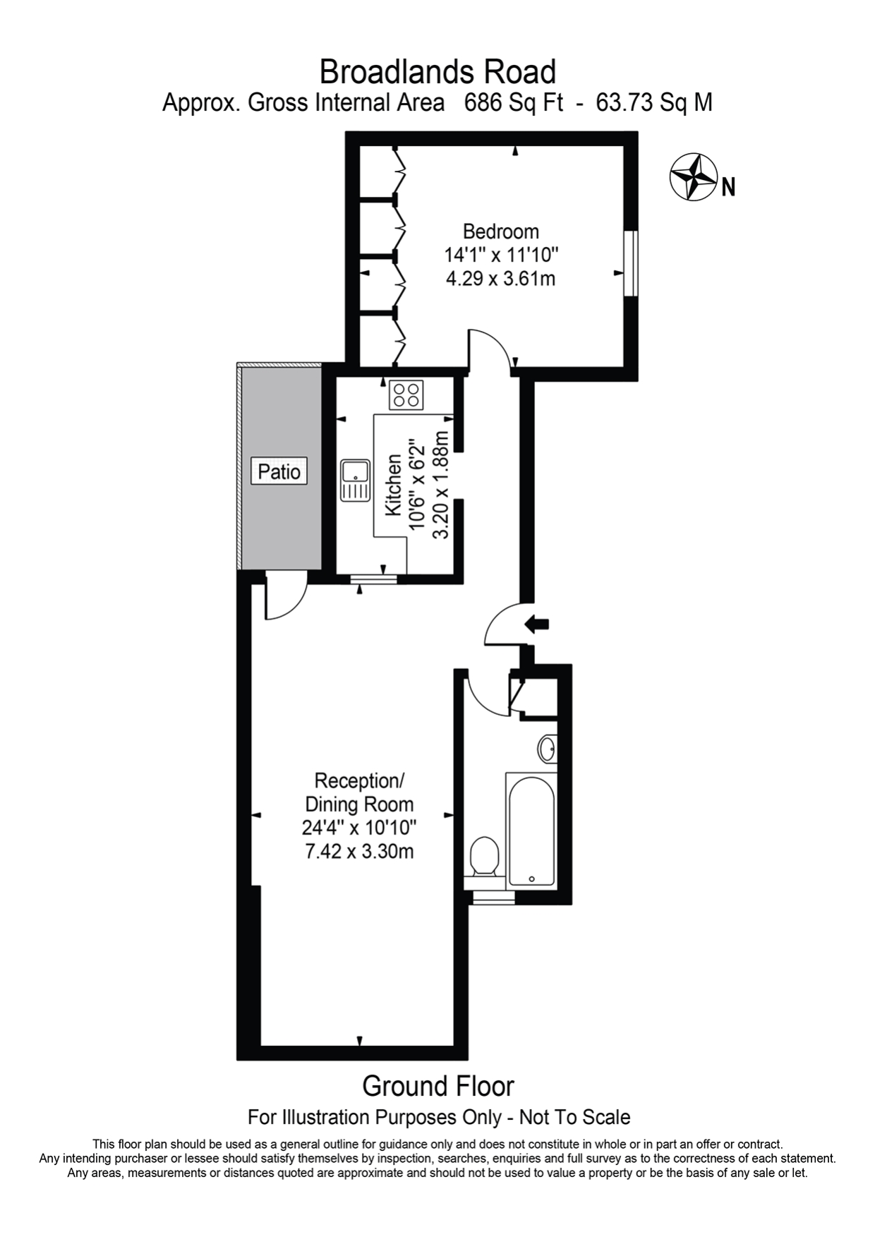 Broadlands Road, Highgate, London N6, 1 bedroom flat to rent 64637832
