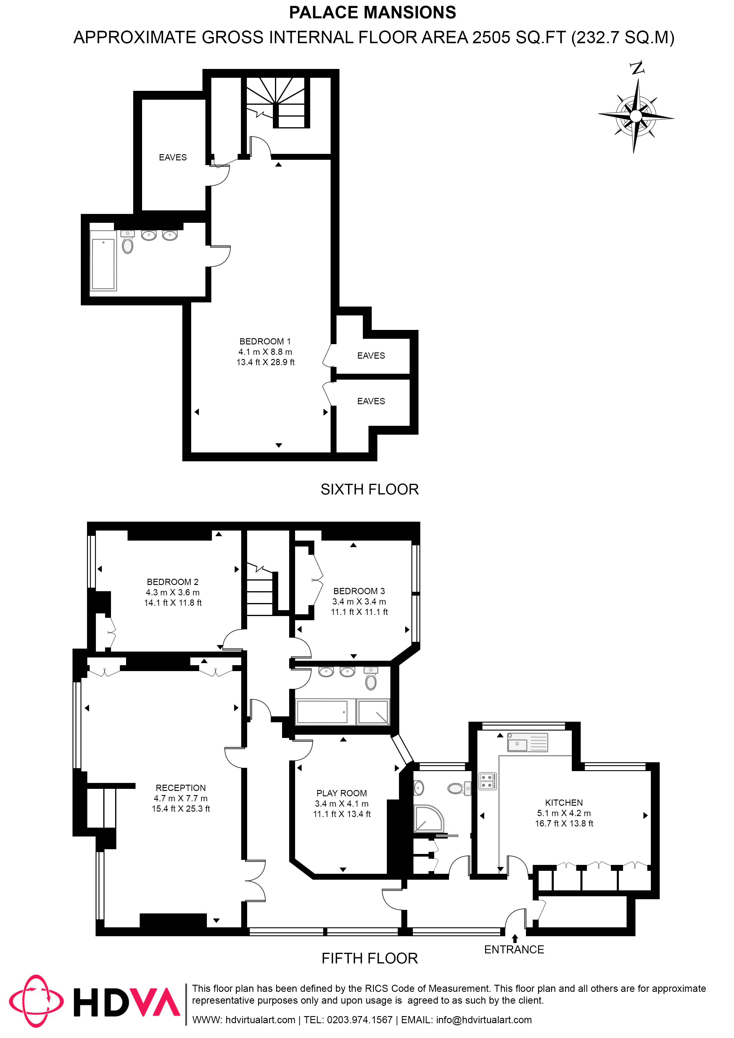 Flat 50, Palace Mansions, London floorplan