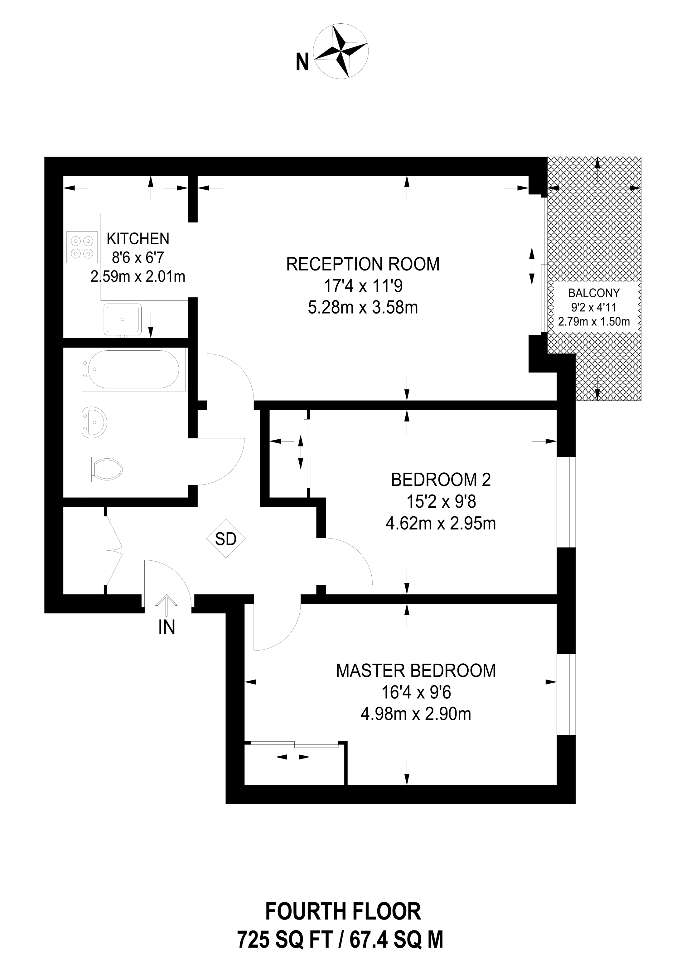 2 Bedrooms Flat to rent in Down Hall Road, Kingston, Kingston Upon Thames KT2