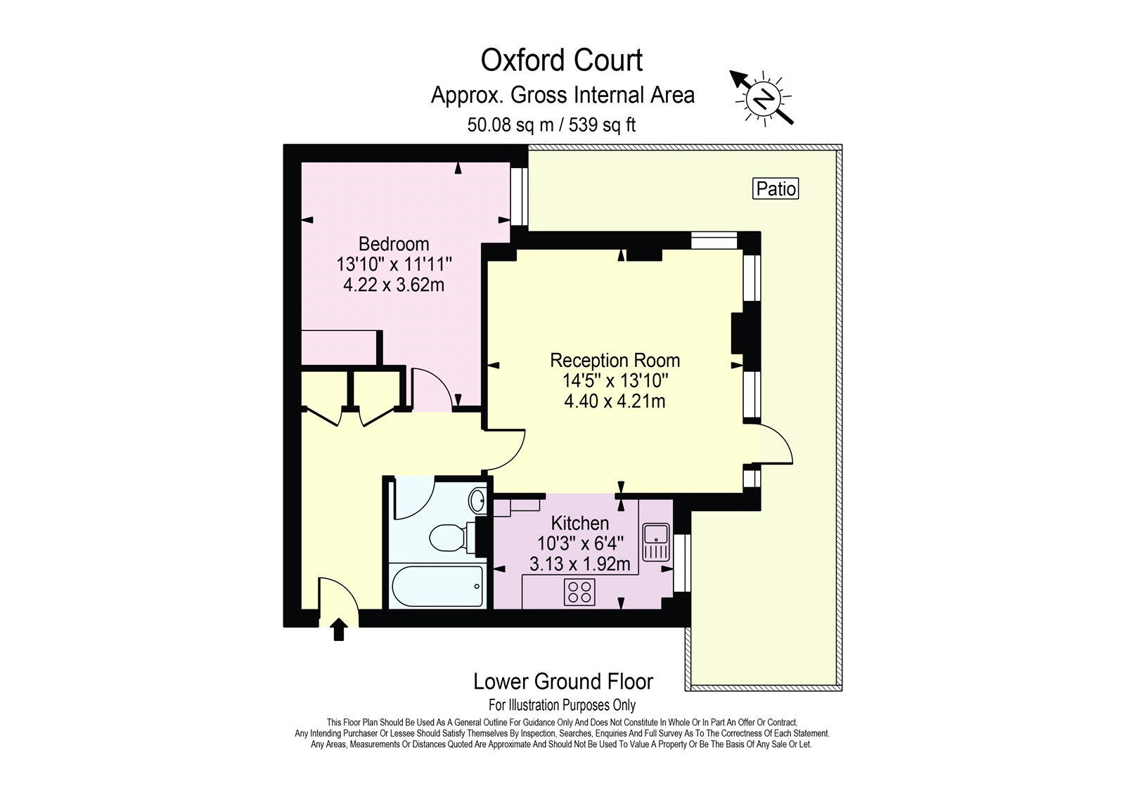 Flat 1,,, Oxford Court, London floorplan