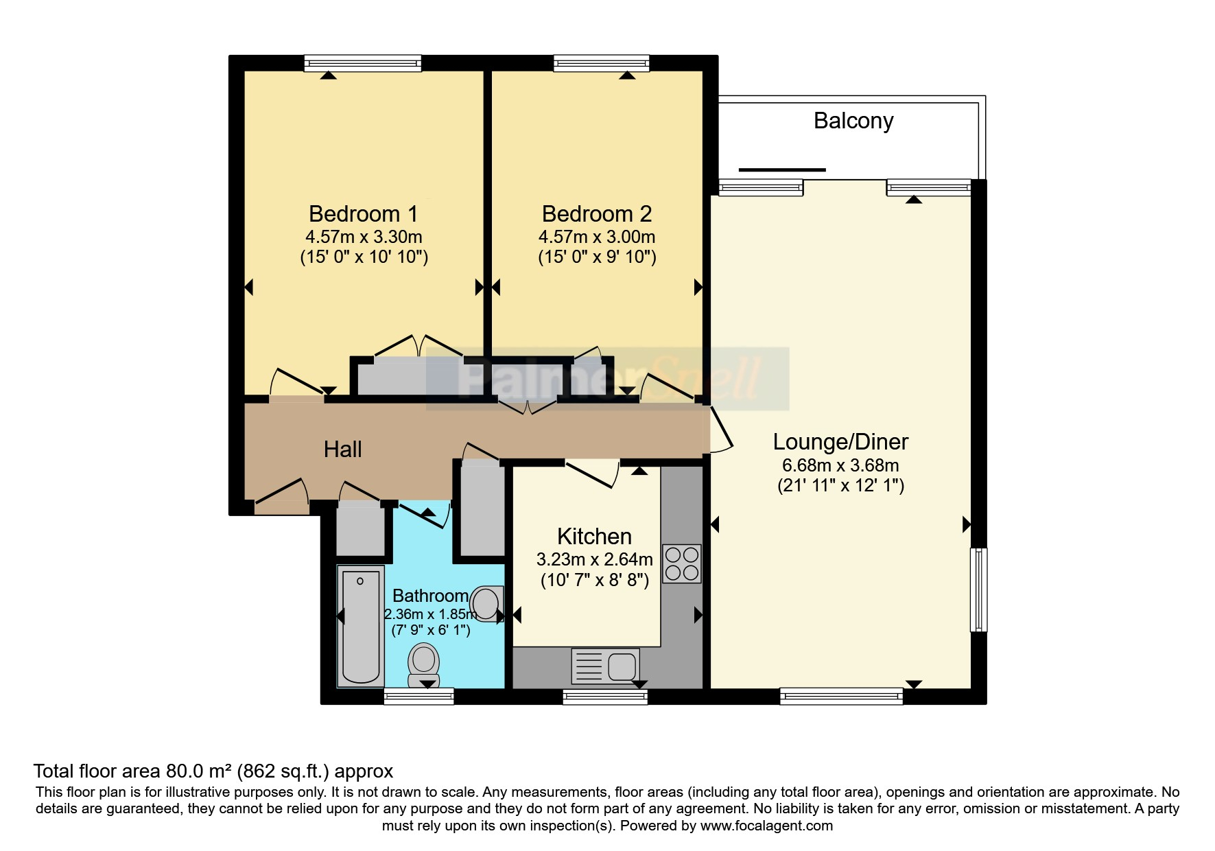 Flat 5 Lawnswood, 82, Surrey Road, Dorset floorplan