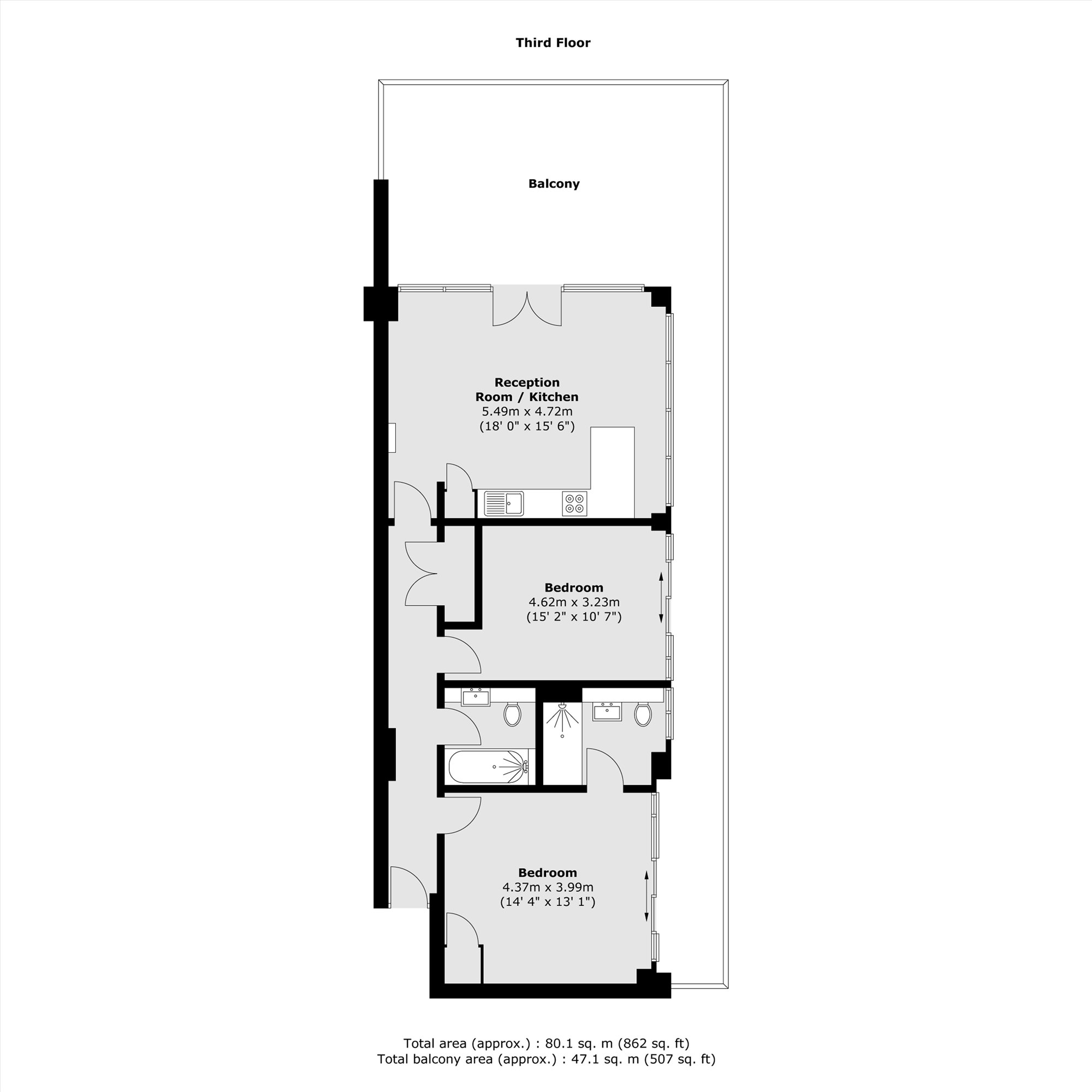 Apartment 42 John Busch House, 277, London Road, Isleworth floorplan