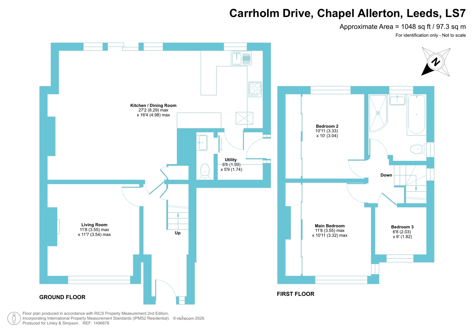 34, Carrholm Drive, Leeds floorplan