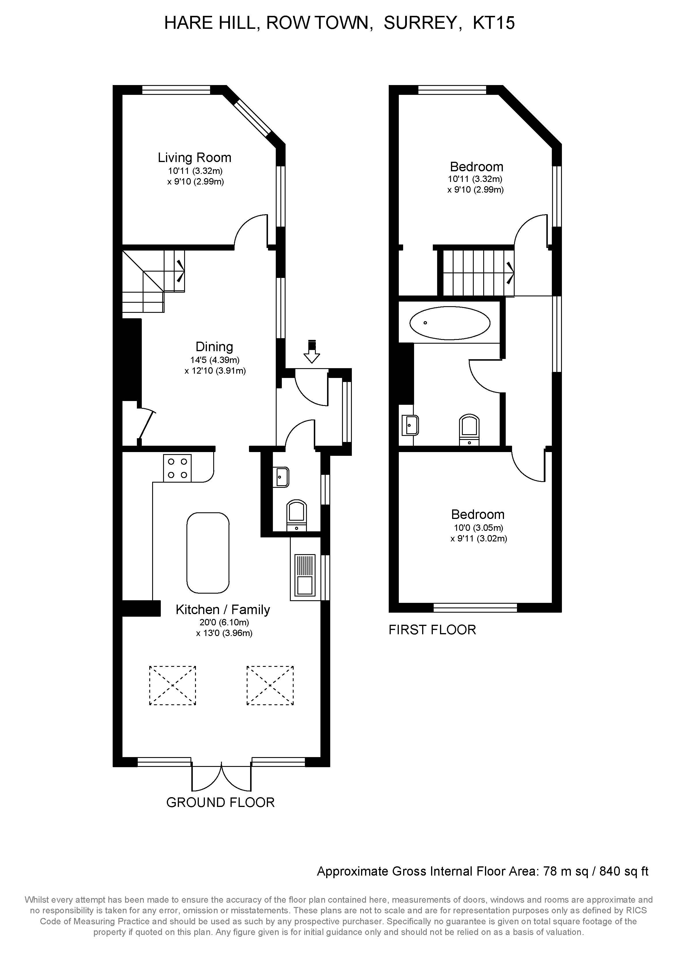 Hare Hill, Row Town, Addlestone. KT15, 2 bedroom semidetached house