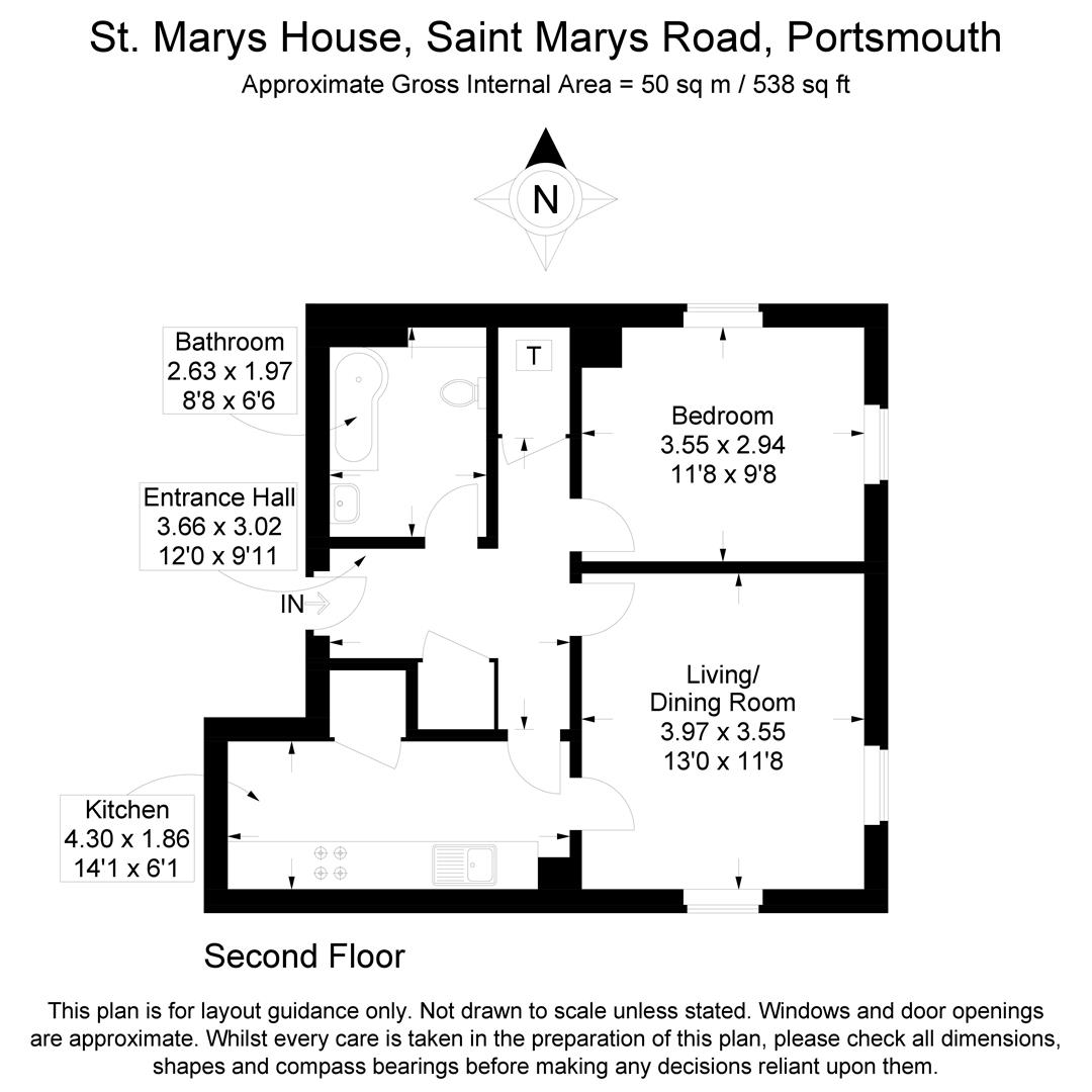 Flat 11, St. Marys House, St. Marys Road, Portsmouth floorplan