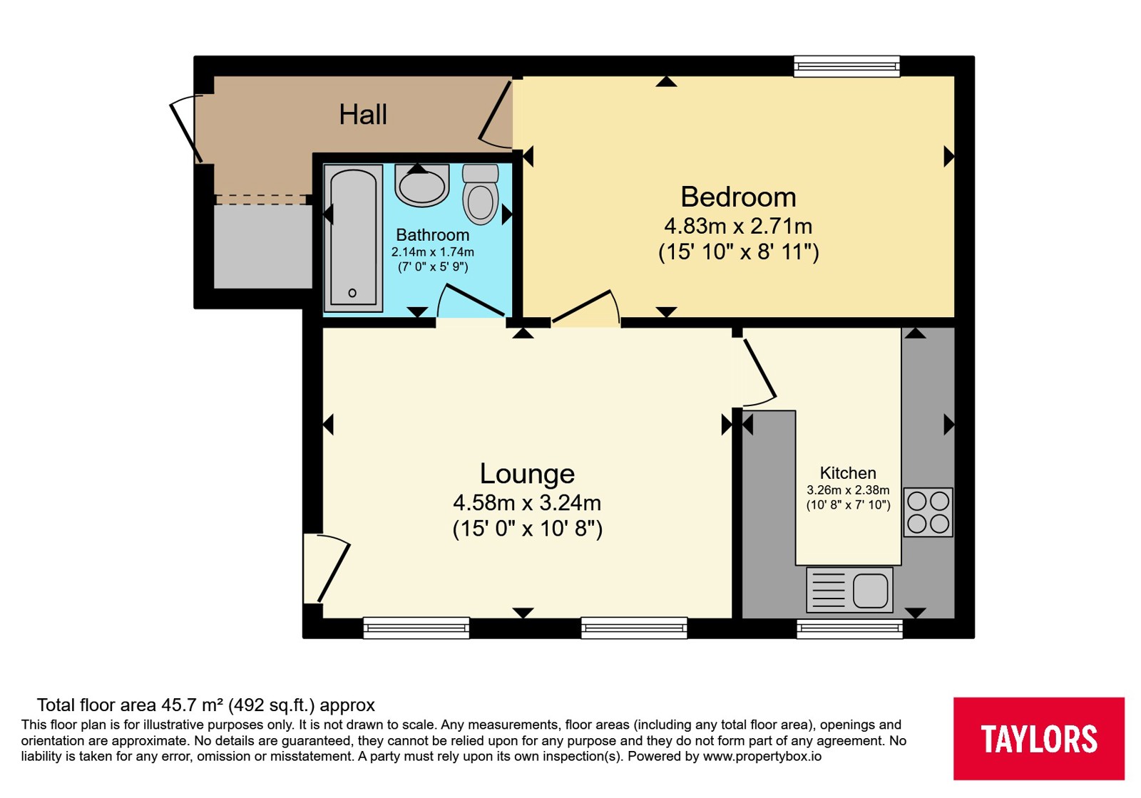 Flat 10,, Claremont Court, Biggleswade floorplan
