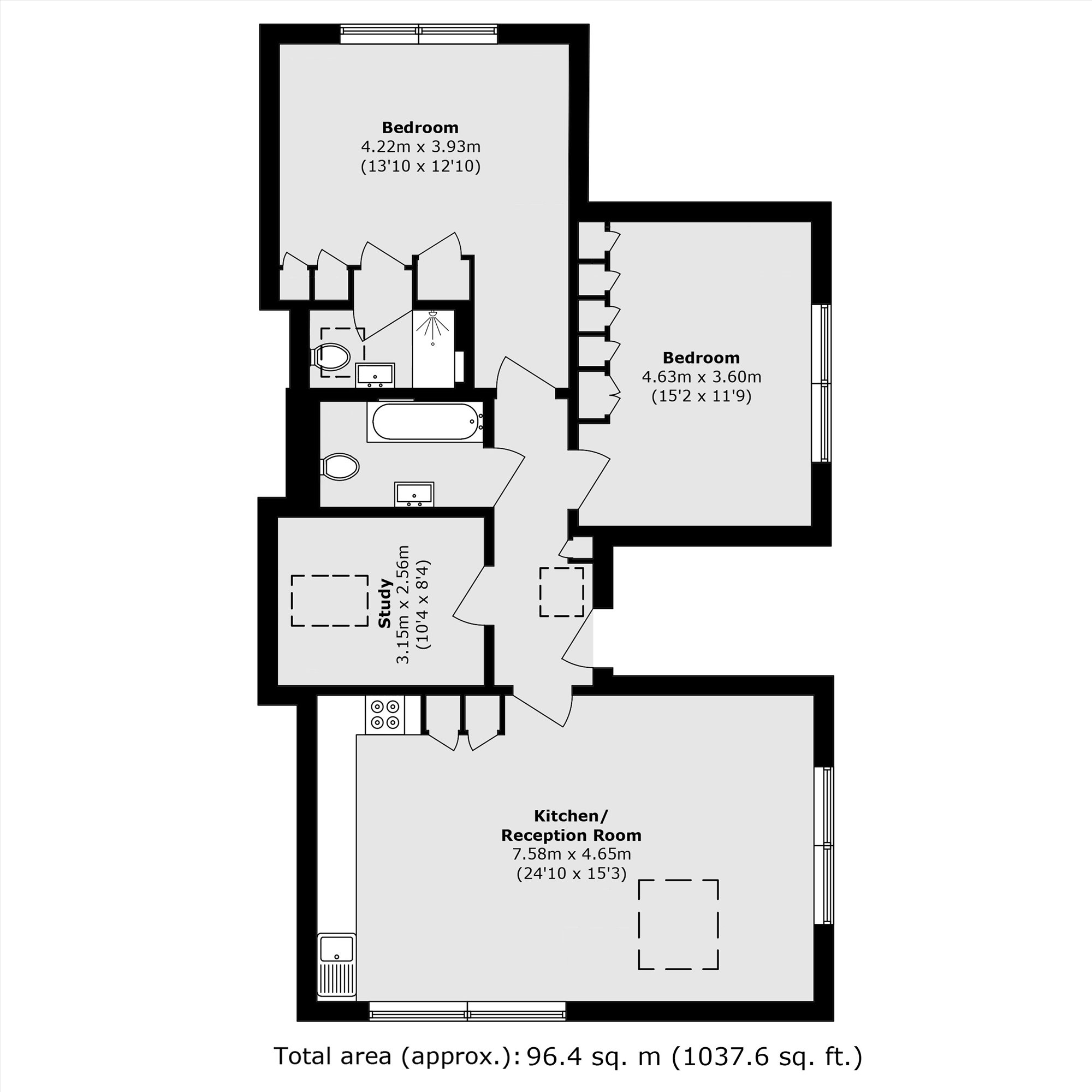 Flat 4, 162, Fitzjohn Avenue, Barnet floorplan
