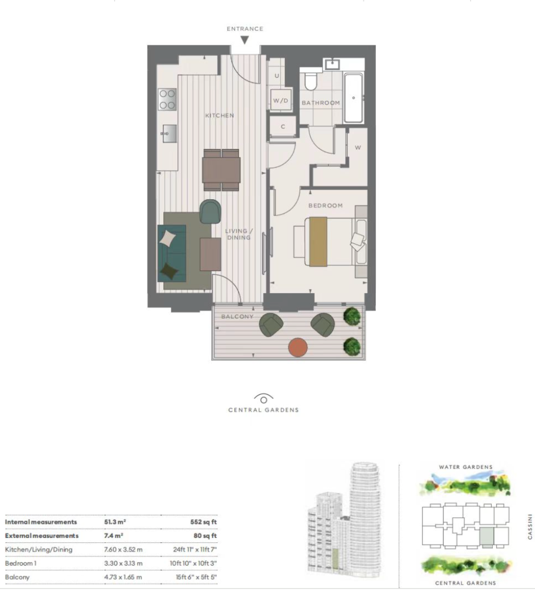 55 Parkside Apartments, London floorplan