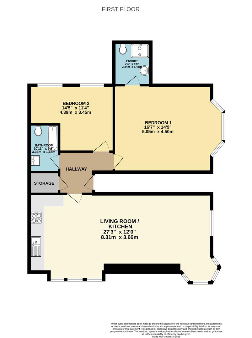 F2, 44, Mount Pleasant Road, Hastings. floorplan