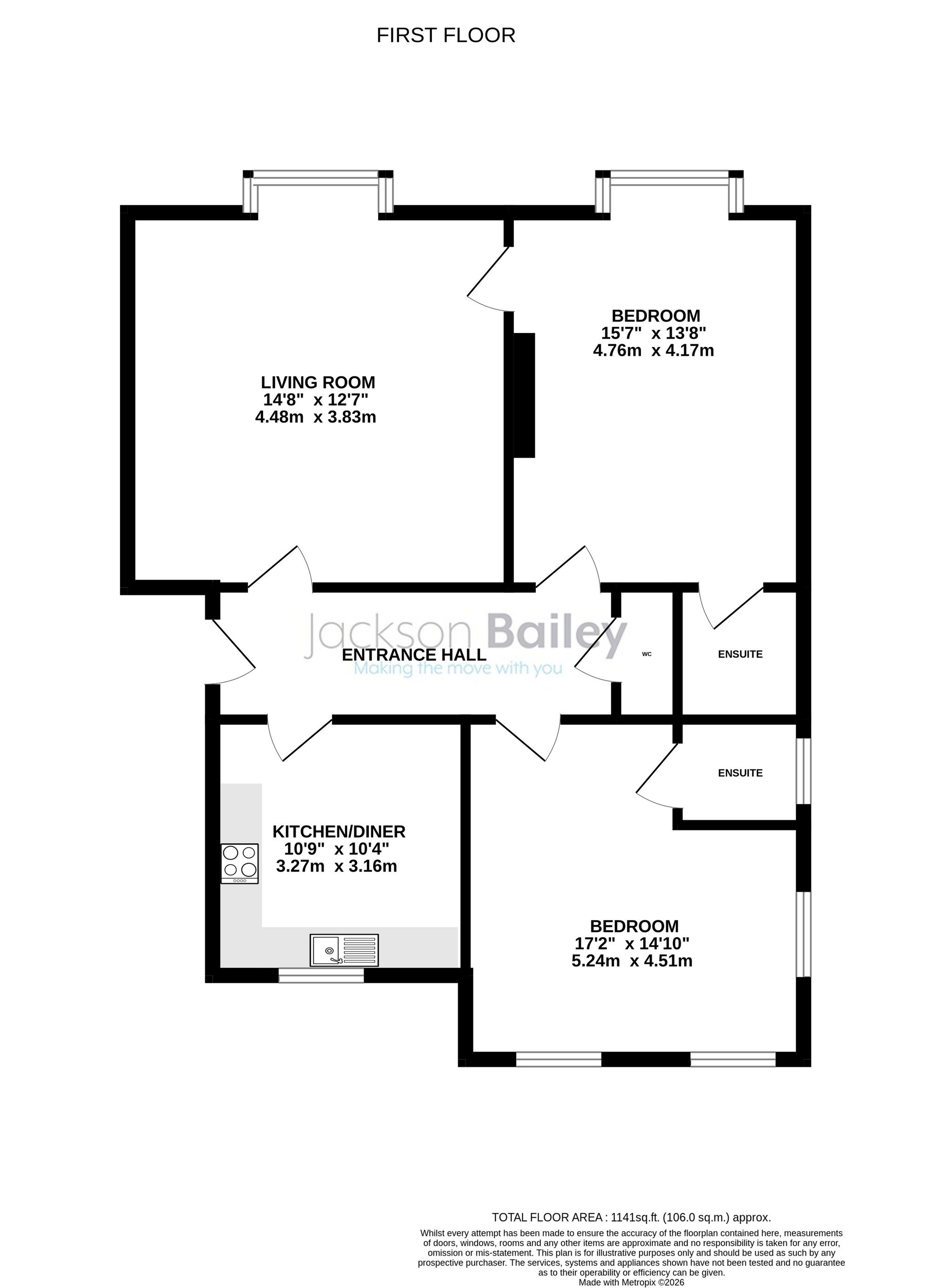 Flat 3, Woodfield House, Havant floorplan