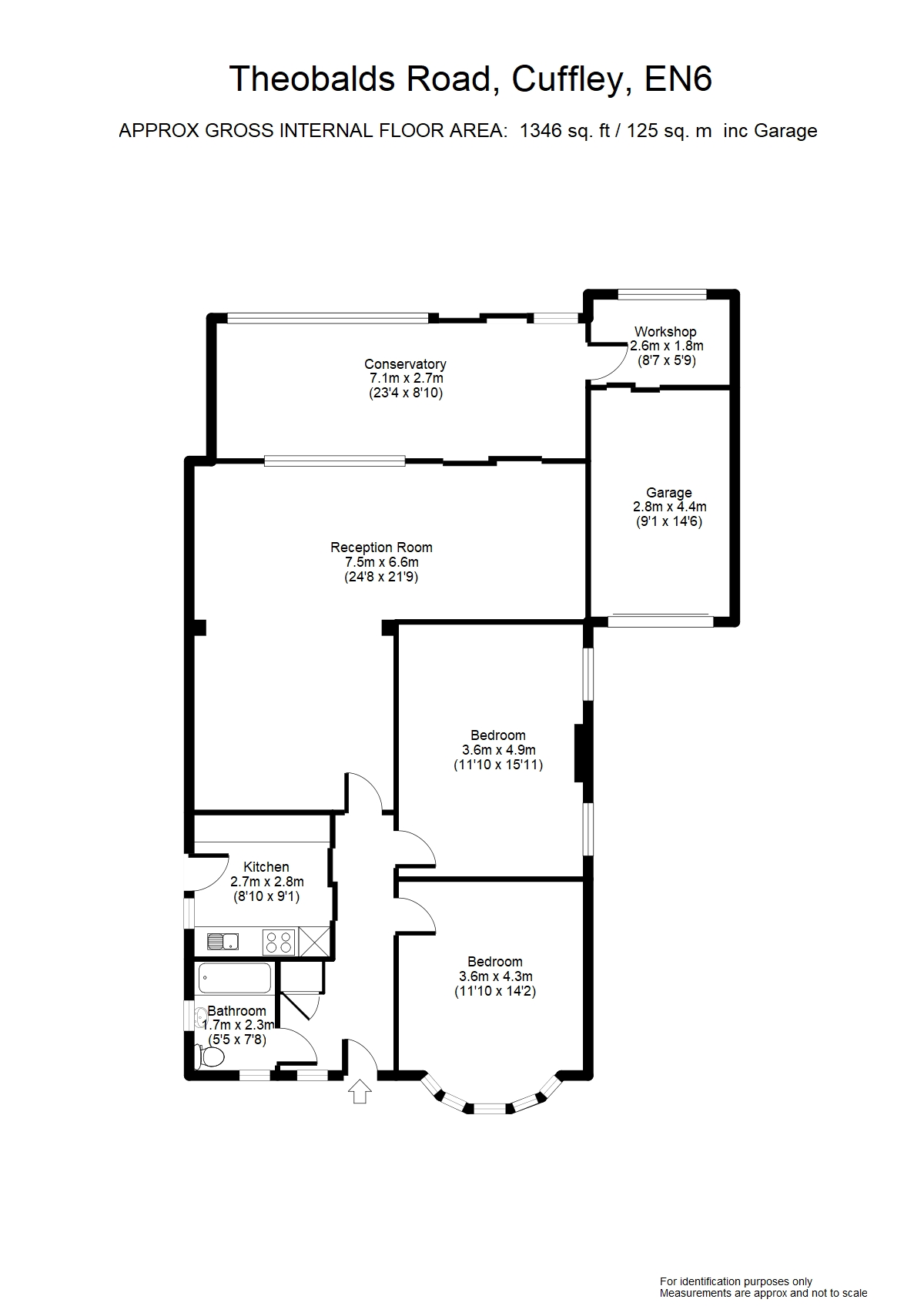 2 bed detached bungalow for sale in Theobalds Road, Cuffley, Potters