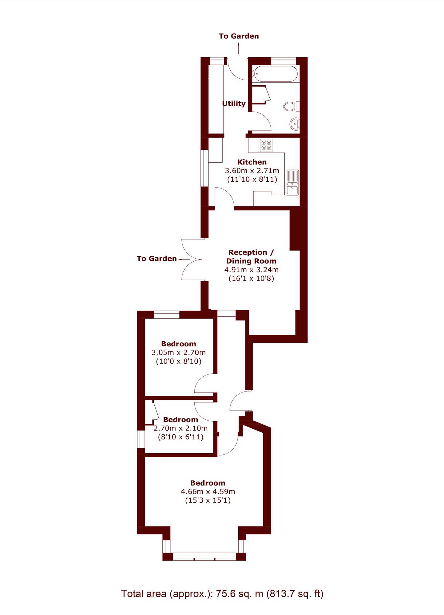 Flat 1, 39, Greyhound Lane, London floorplan