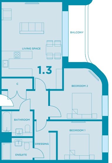 (WEB Plot 1.03) 7 Argentum, 239-243 Kingsway, East Sussex floorplan