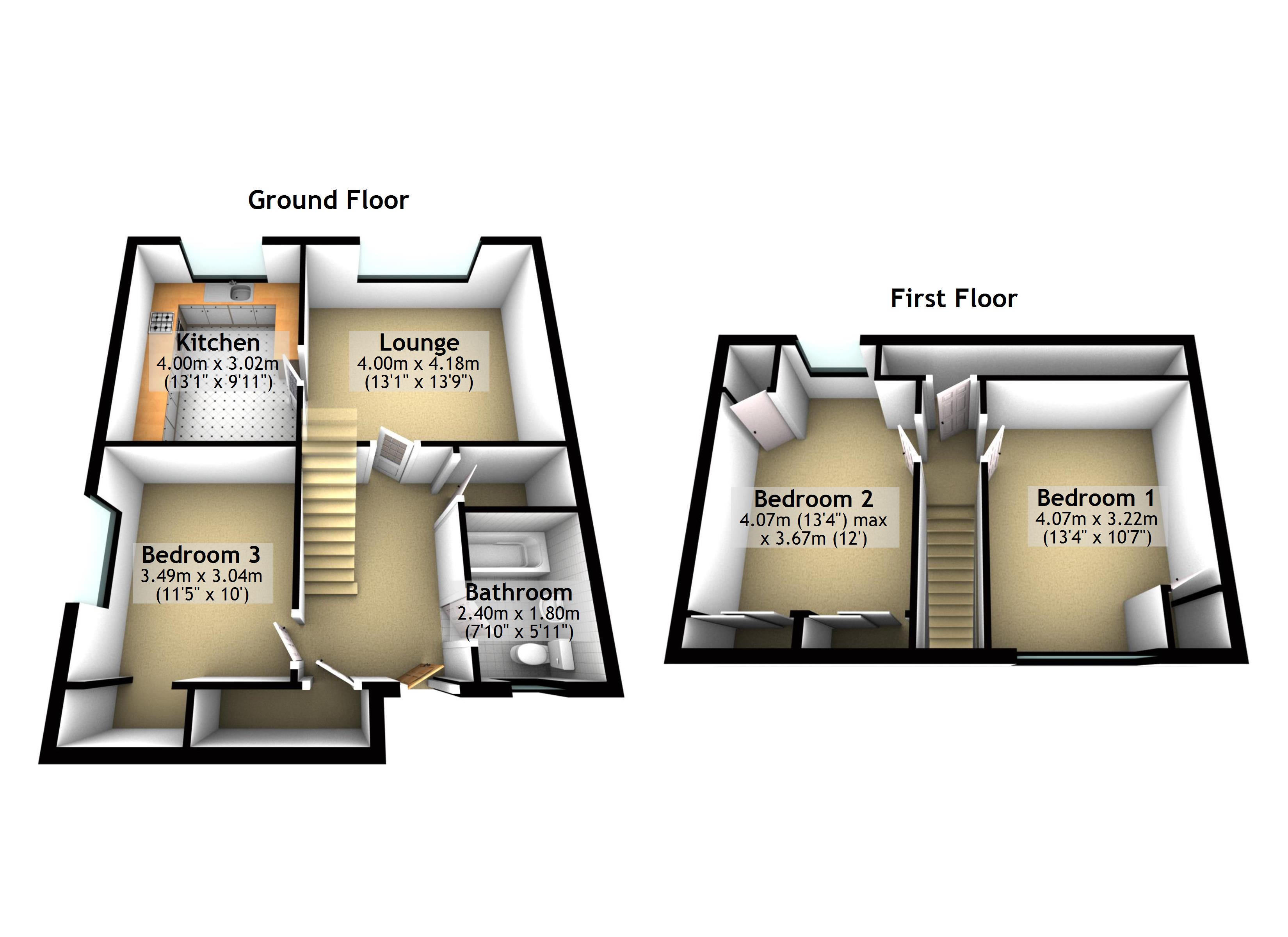 3 Bedrooms Maisonette for sale in Grieve Avenue, Jedburgh, Borders TD8