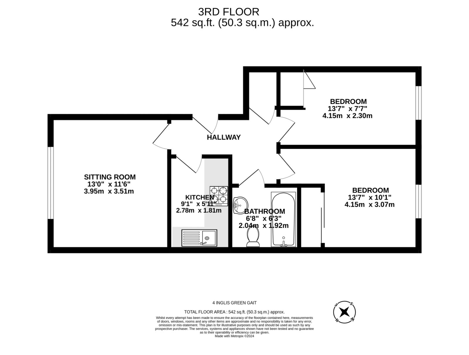 4/7 Inglis Green Gait, Kingsknowe, Edinburgh EH14, 2 bedroom flat for