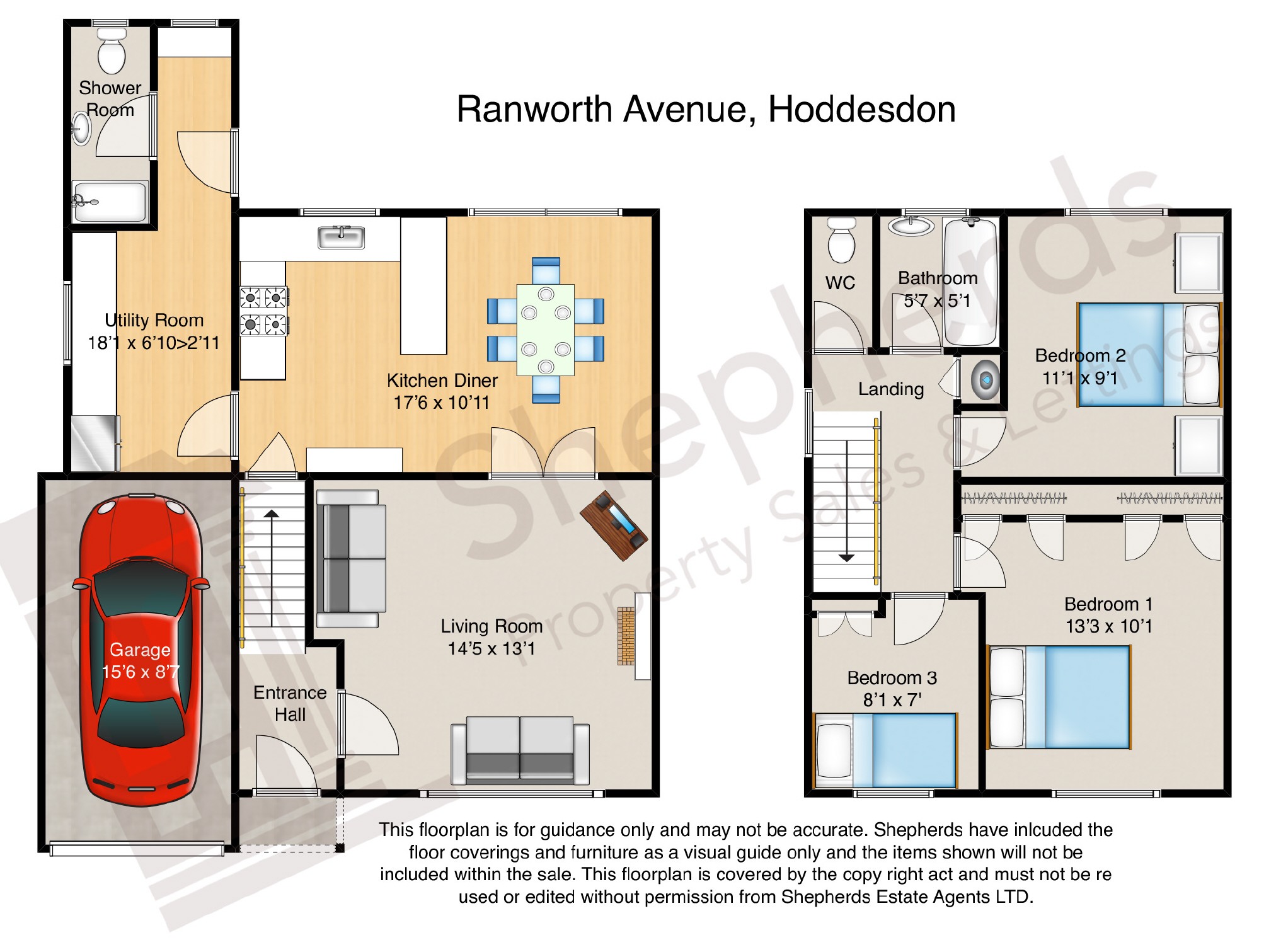 3 Bedrooms Semi-detached house for sale in Ranworth Avenue, Hoddesdon, Hertfordshire EN11